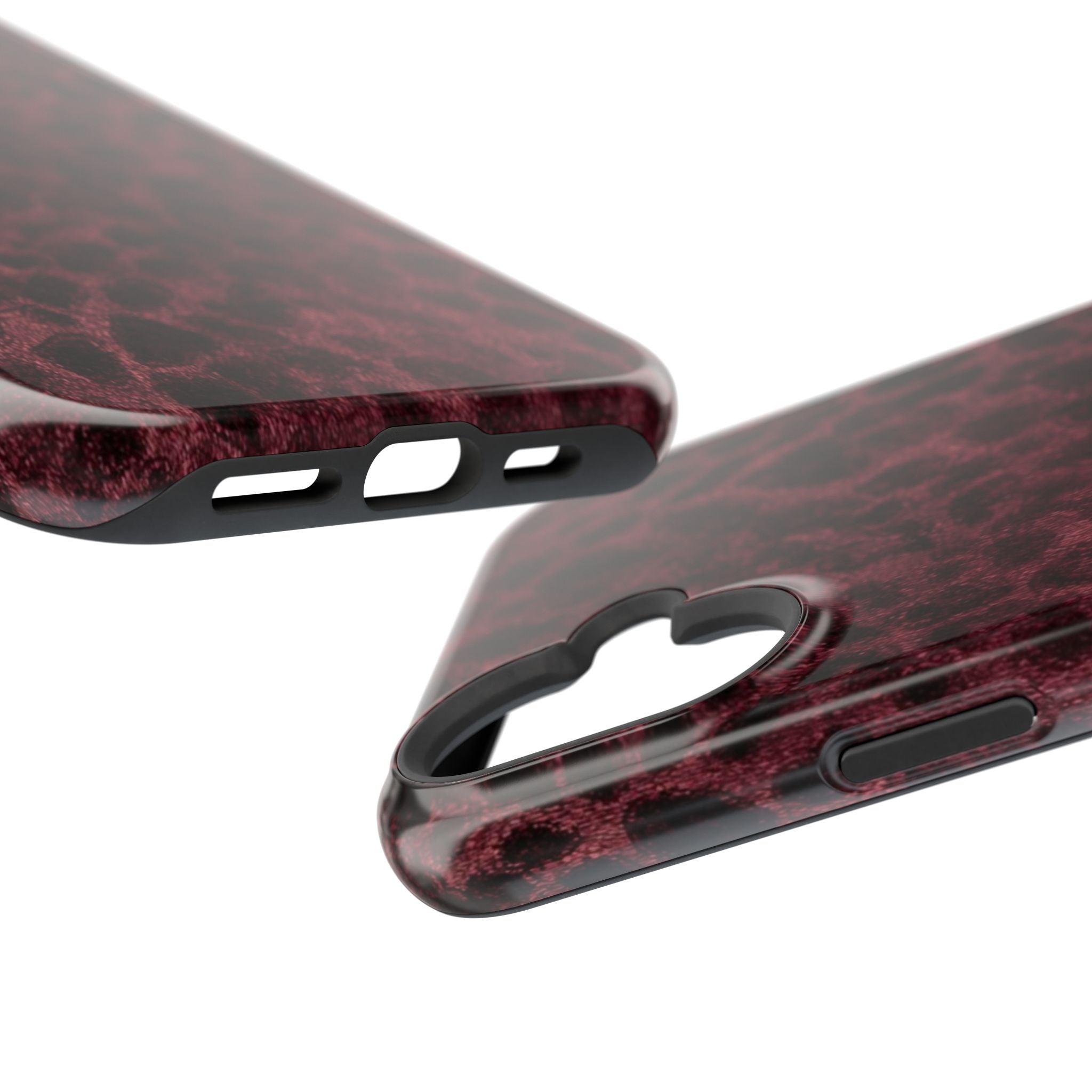 Burgundy Leopard Magnetic Phone Case | MagSafe Compatible Shockproof Protective Cover