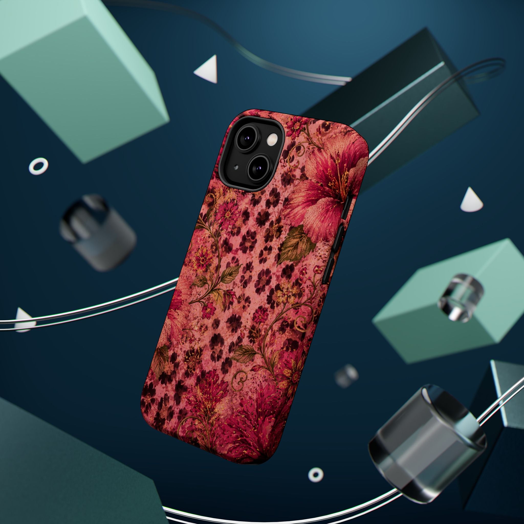 Floral Vintage Rose Magnetic Impact-Resistant Phone Case