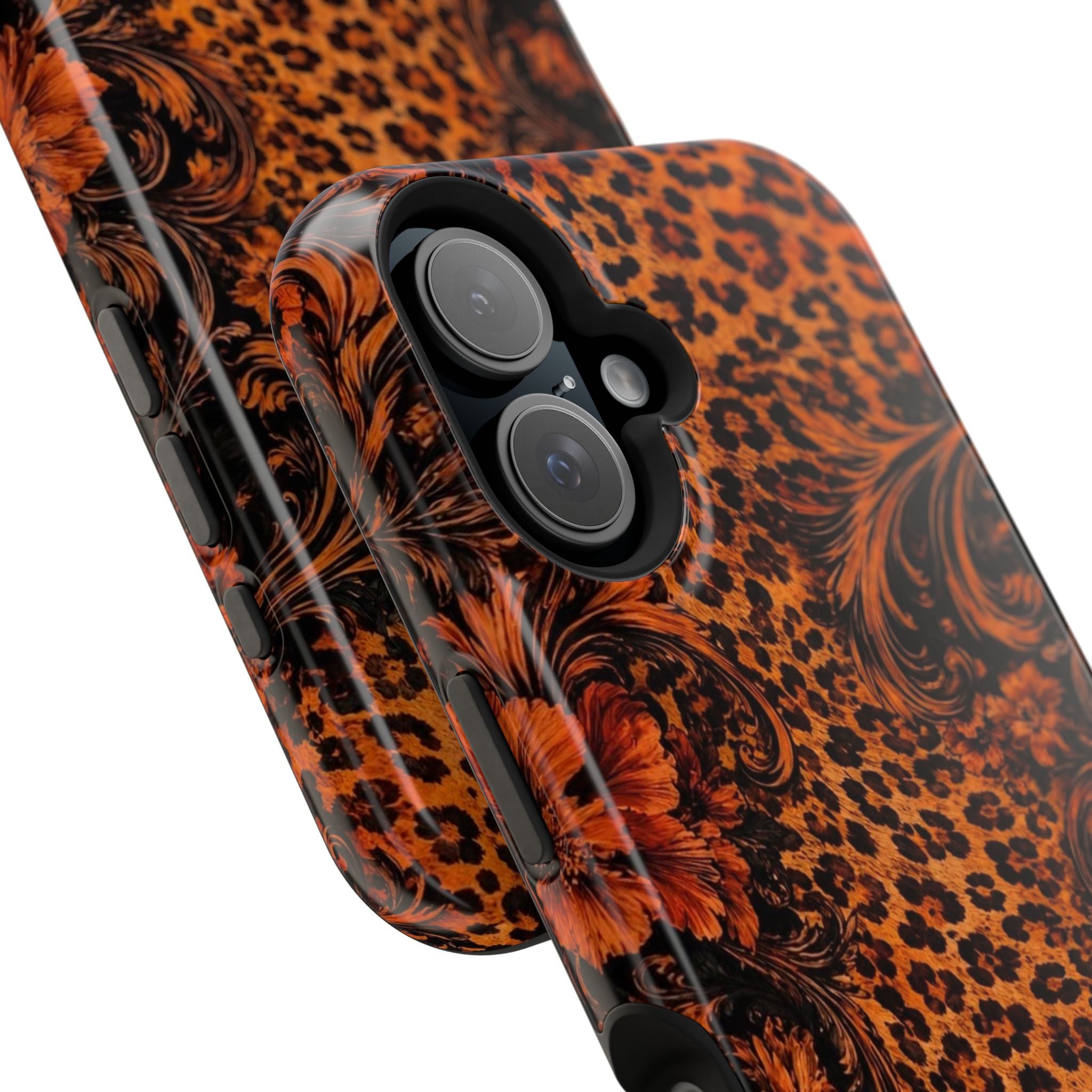 Leopard Baroque Magnetic Phone Case | MagSafe Compatible Shockproof Protective Cover