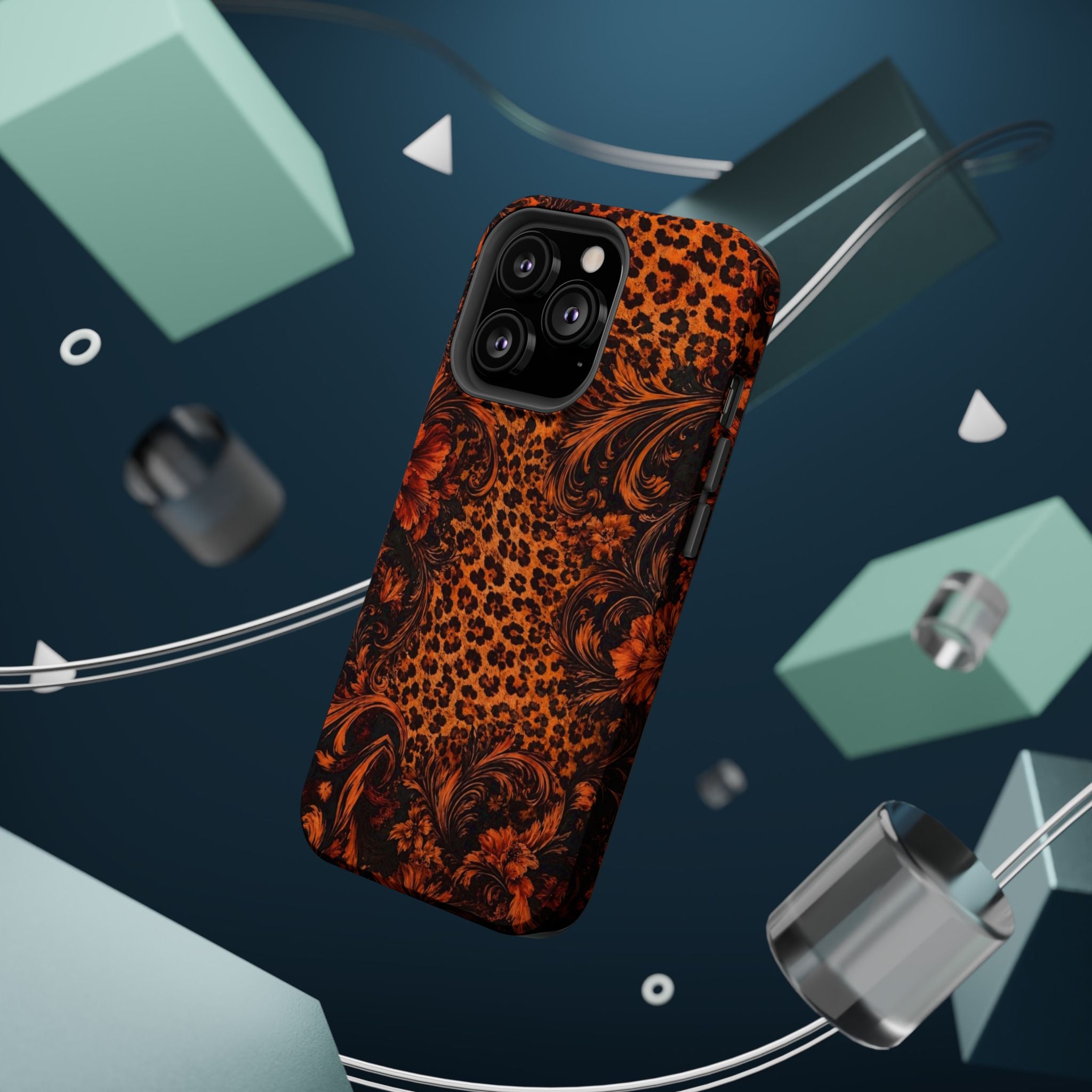 Leopard Baroque Magnetic Phone Case | MagSafe Compatible Shockproof Protective Cover