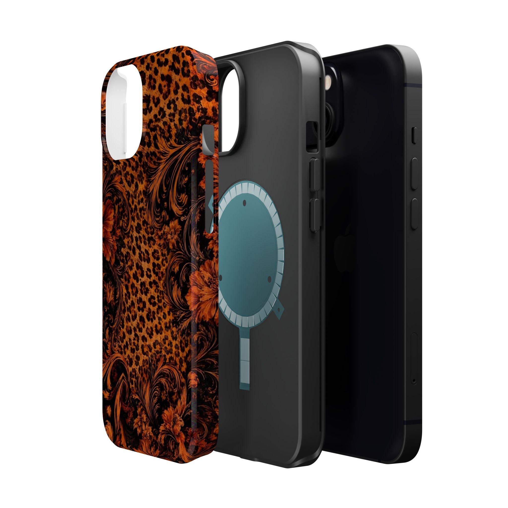 Leopard Baroque Magnetic Phone Case | MagSafe Compatible Shockproof Protective Cover