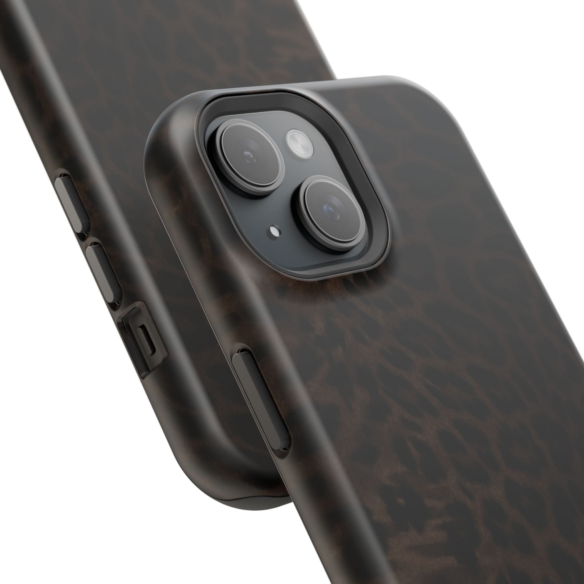 Brown Leopard Print MagSafe Phone Case | Shockproof Magnetic Protective Cover for iPhone