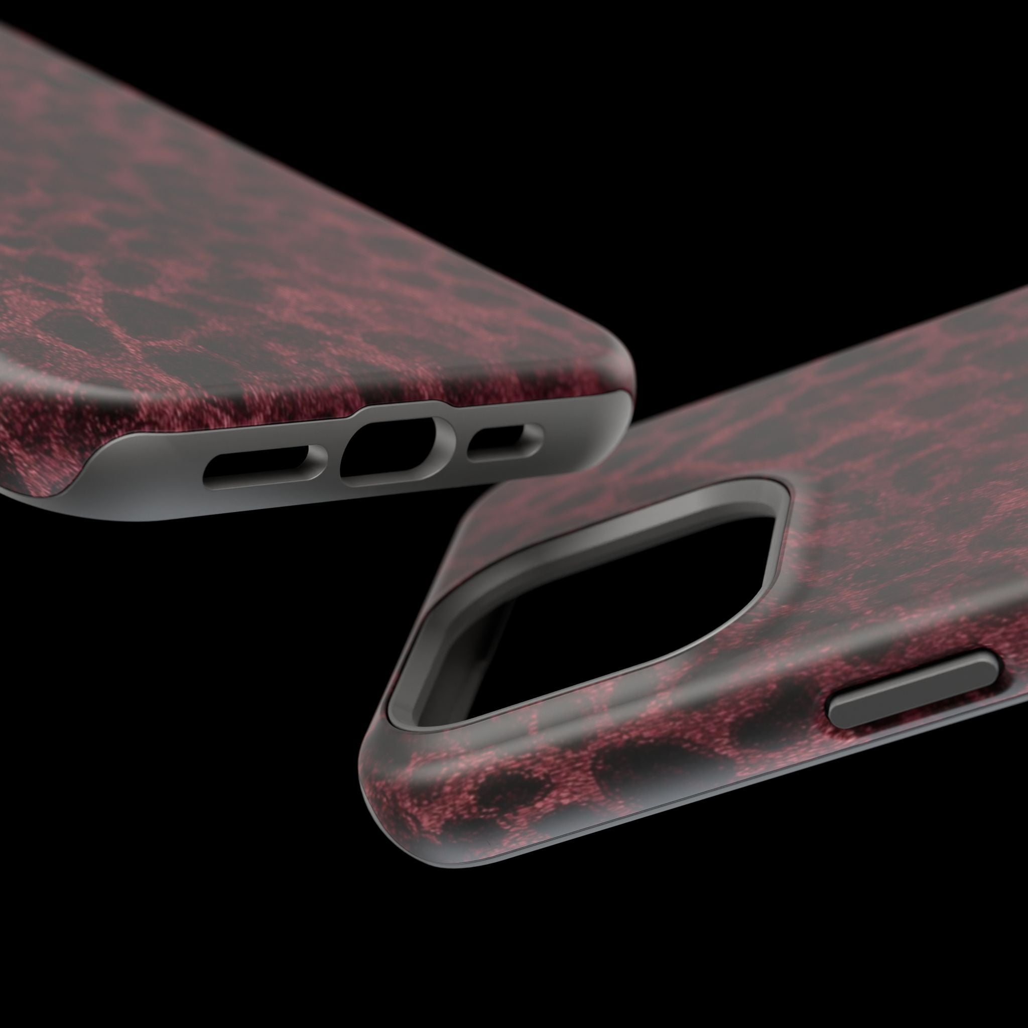 Burgundy Leopard Magnetic Phone Case | MagSafe Compatible Shockproof Protective Cover