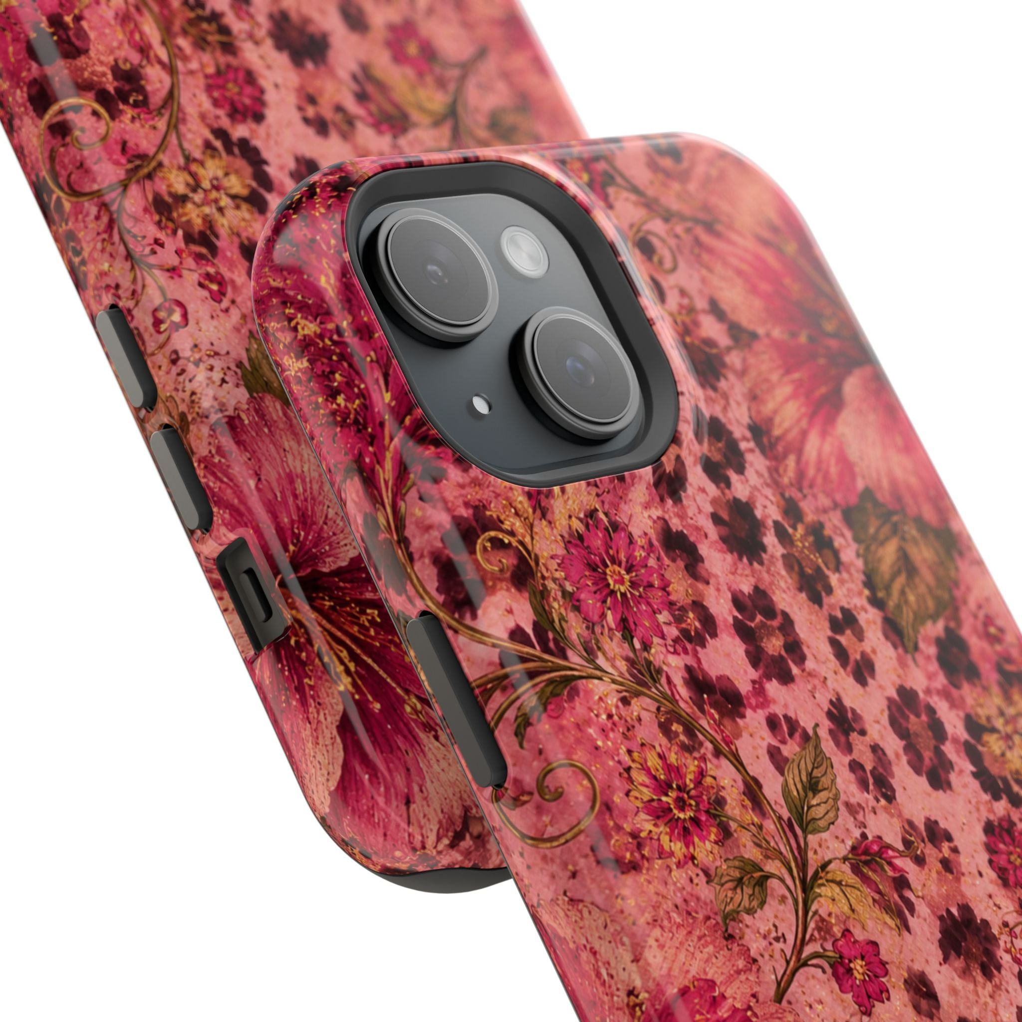 Floral Vintage Rose Magnetic Impact-Resistant Phone Case