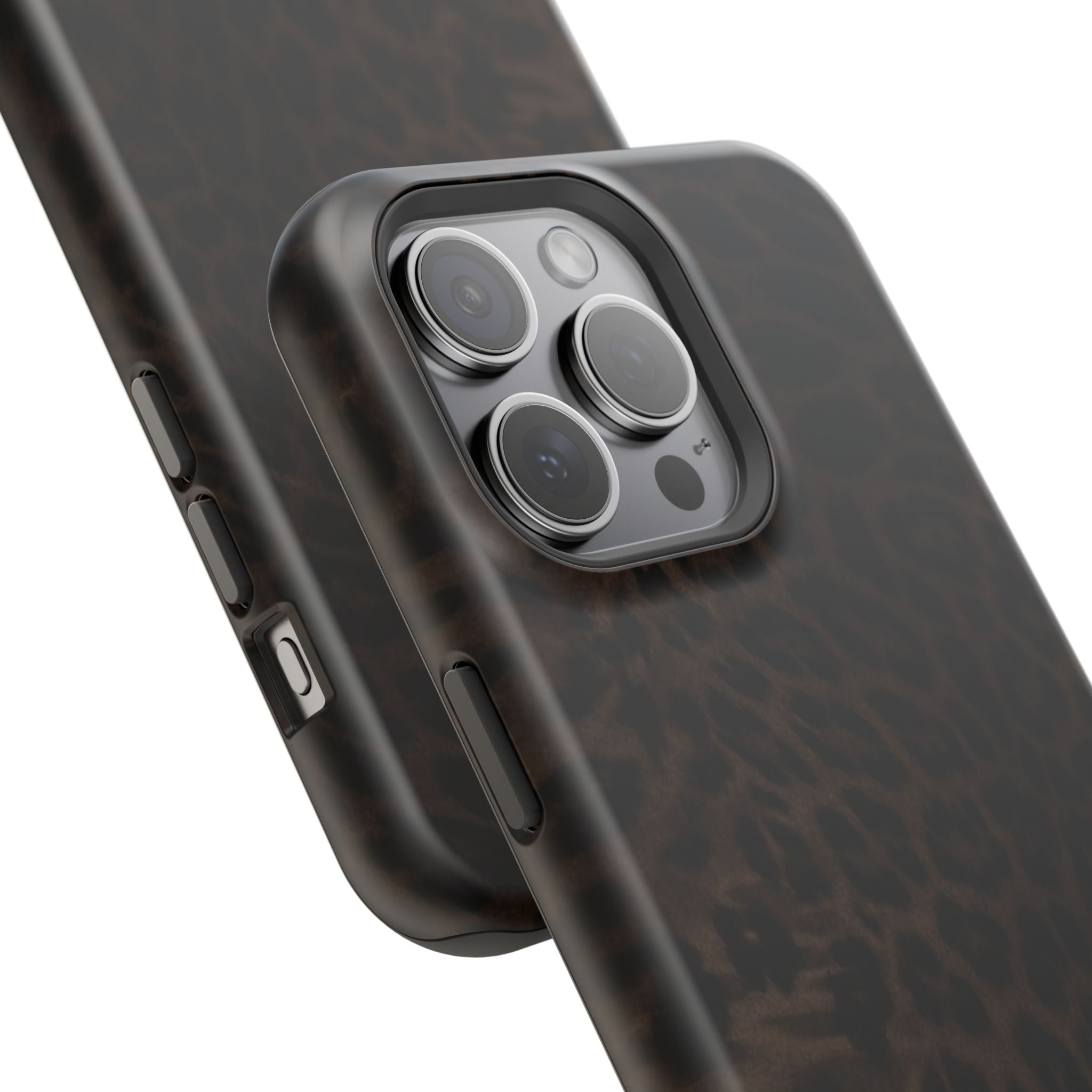 Brown Leopard Print MagSafe Phone Case | Shockproof Magnetic Protective Cover for iPhone