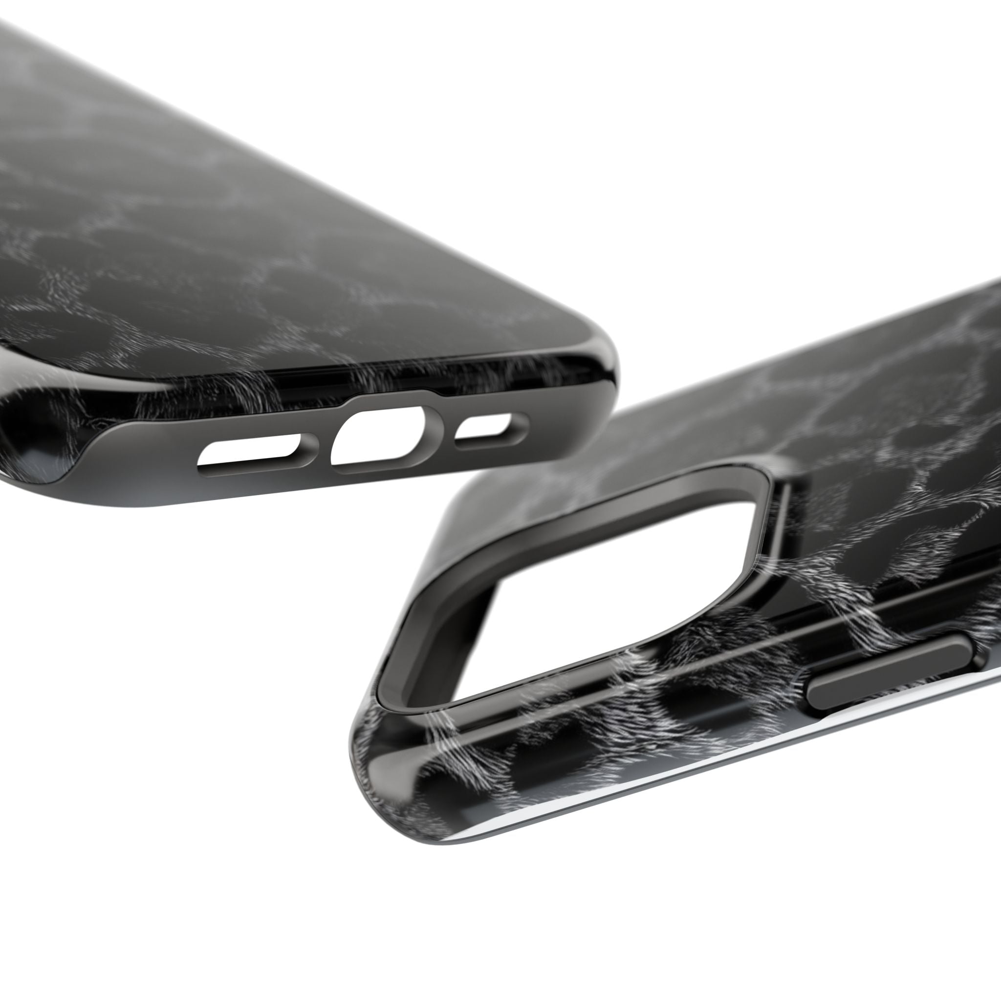 Black Leopard Print Magnetic Impact-Resistant Phone Case
