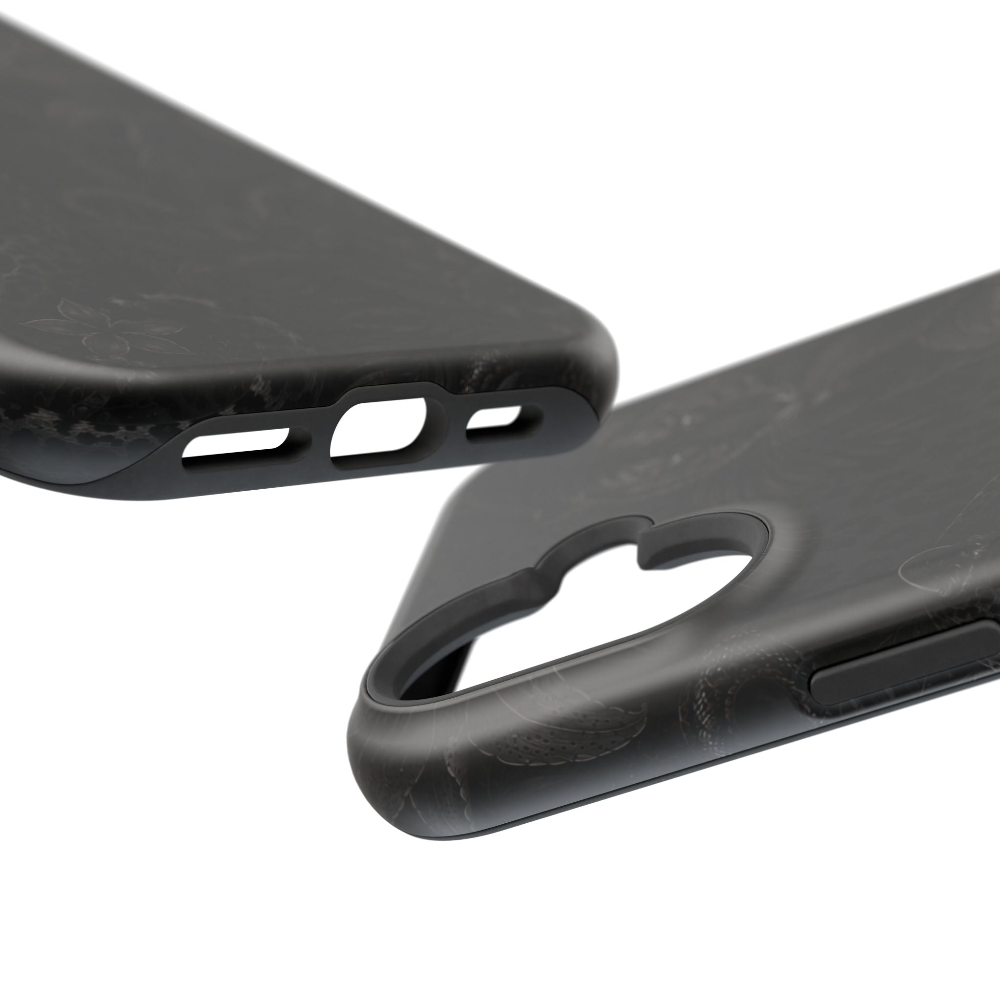 Black Floral Leopard Magnetic Impact-Resistant Phone Case | MagSafe Compatible Shockproof Cover