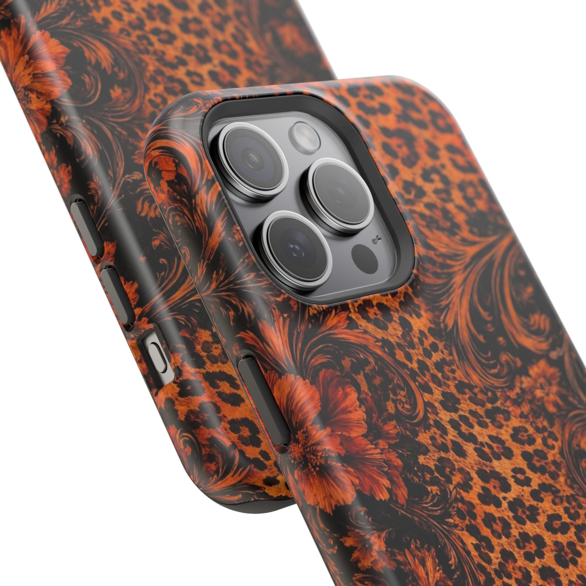 Leopard Baroque Magnetic Phone Case | MagSafe Compatible Shockproof Protective Cover