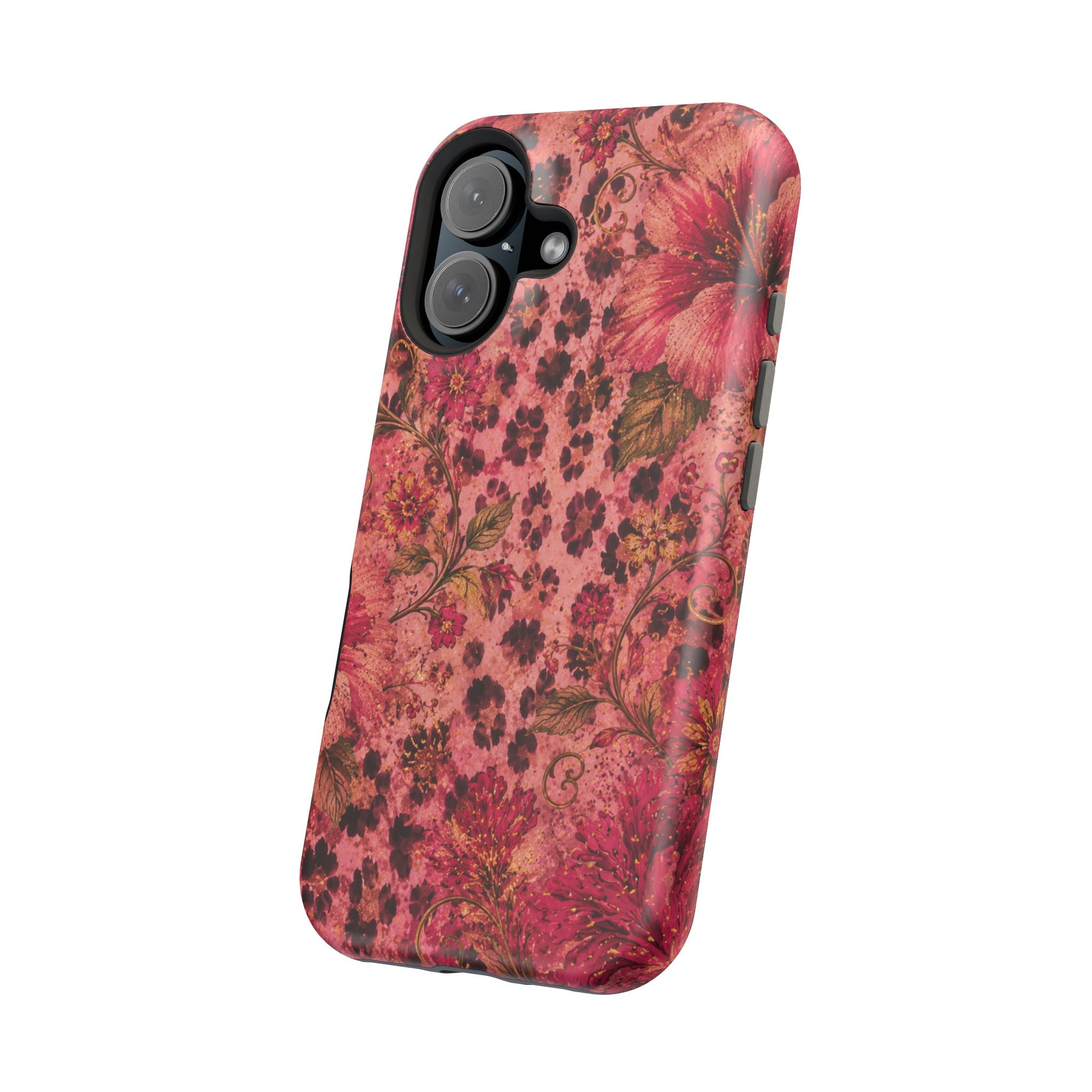 Floral Vintage Rose Magnetic Impact-Resistant Phone Case