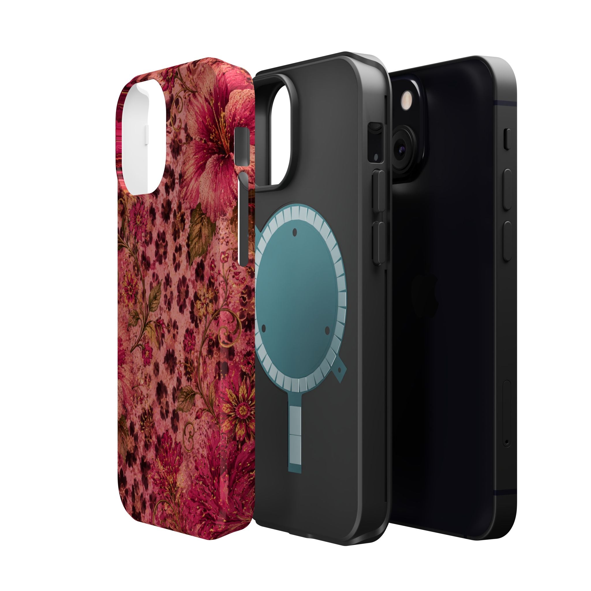 Floral Vintage Rose Magnetic Impact-Resistant Phone Case
