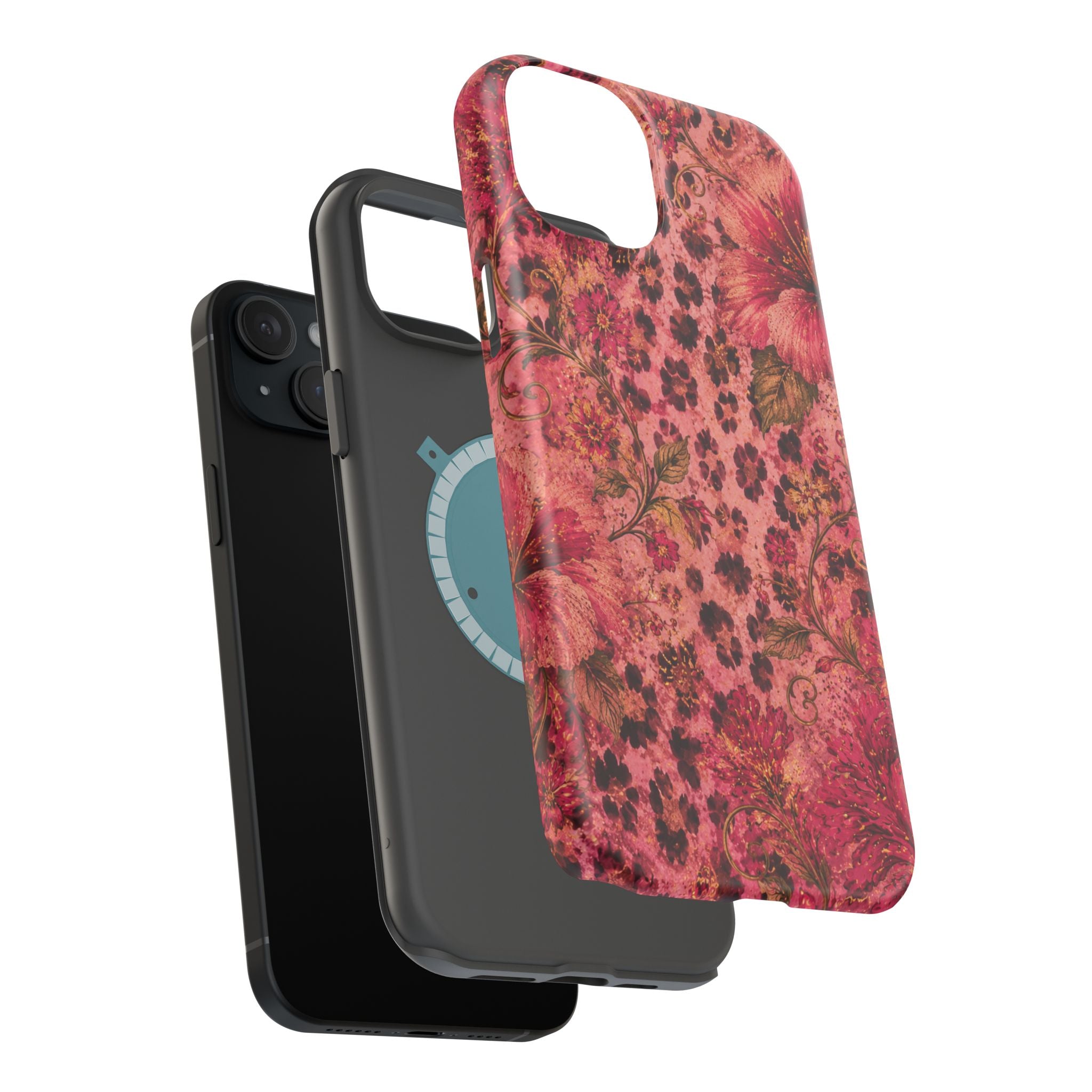 Floral Vintage Rose Magnetic Impact-Resistant Phone Case