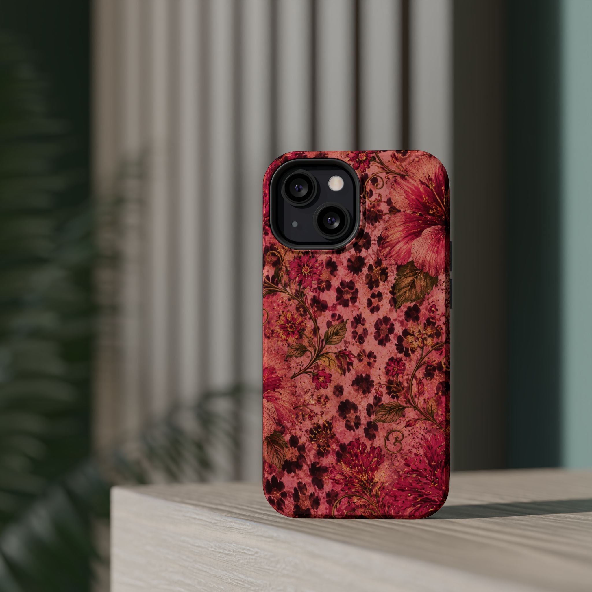 Floral Vintage Rose Magnetic Impact-Resistant Phone Case