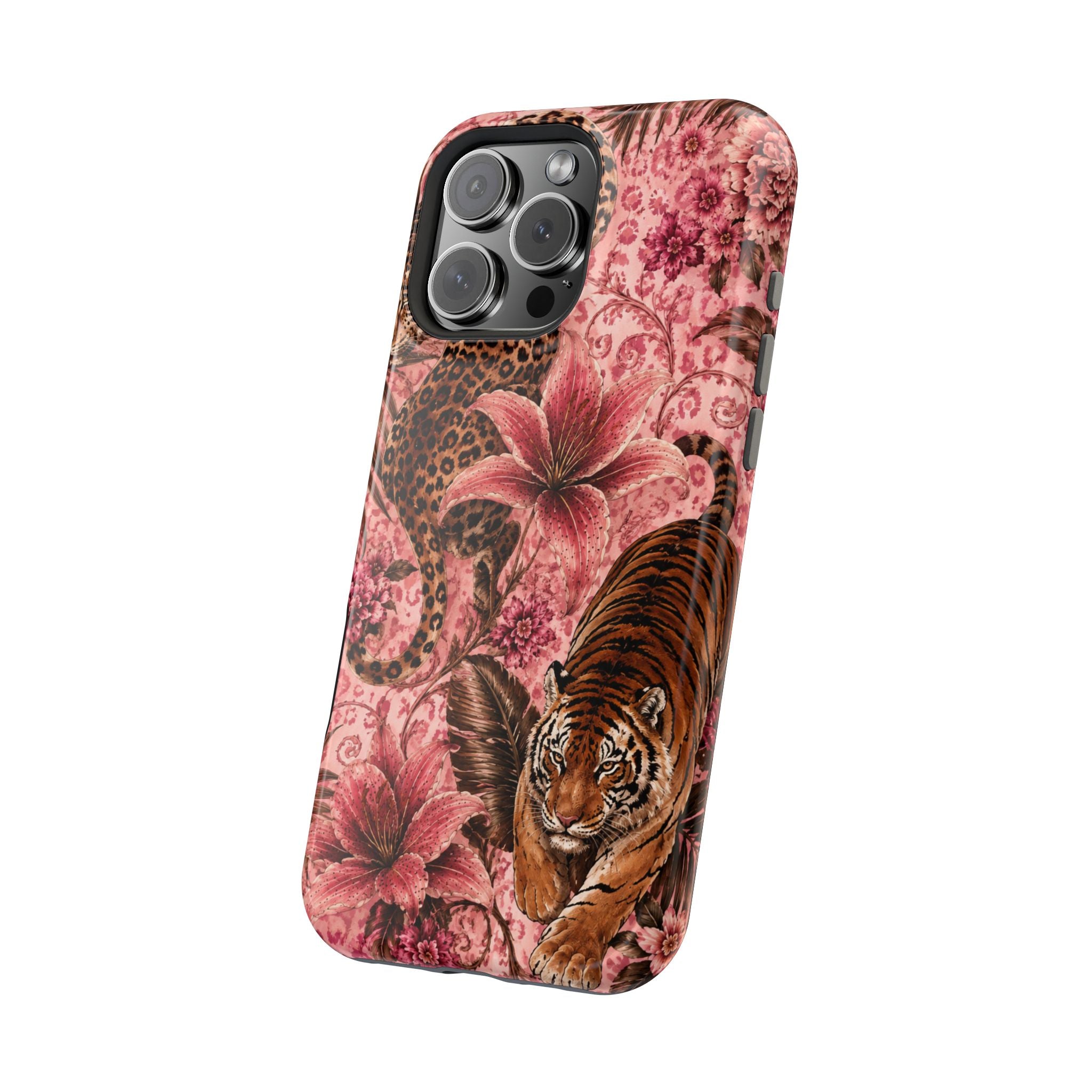 Floral Tiger Magnetic Phone Case — Impact-Resistant Stylish Protection