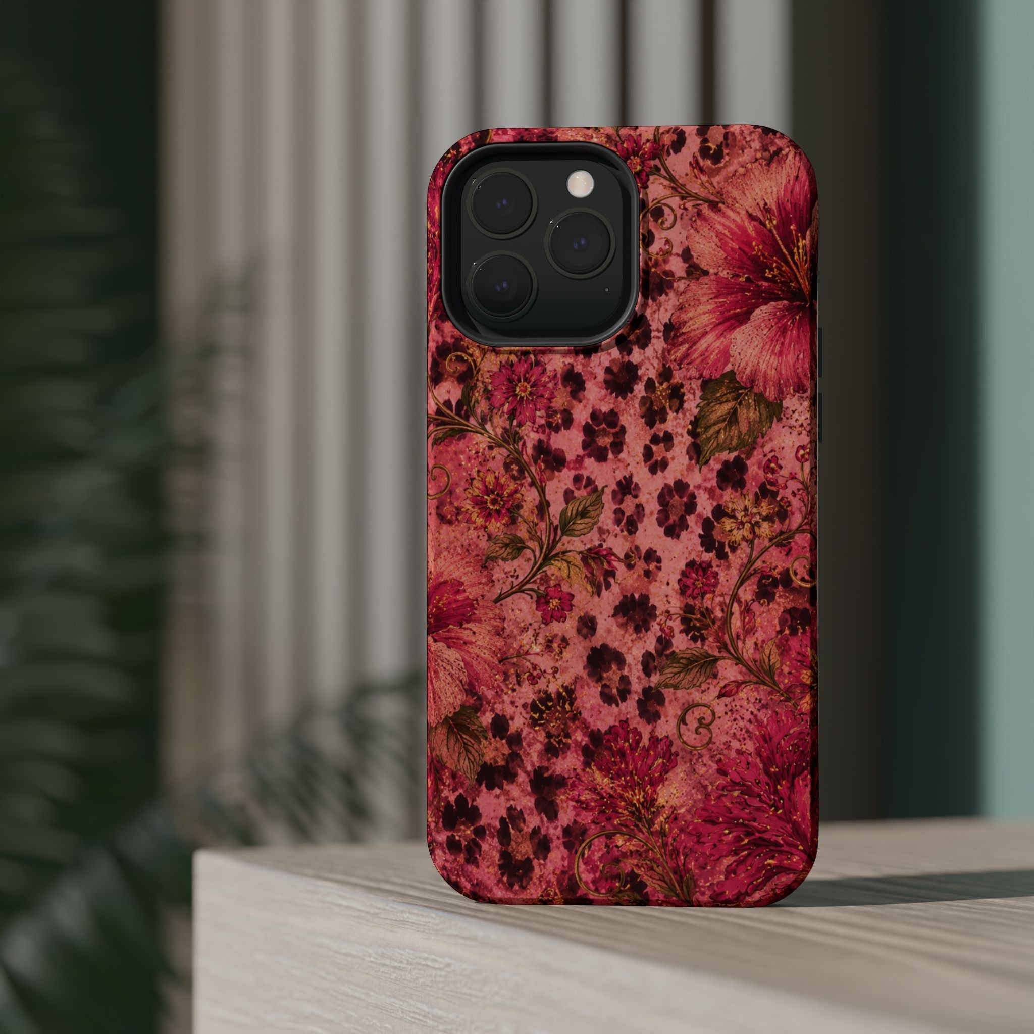 Floral Vintage Rose Magnetic Impact-Resistant Phone Case