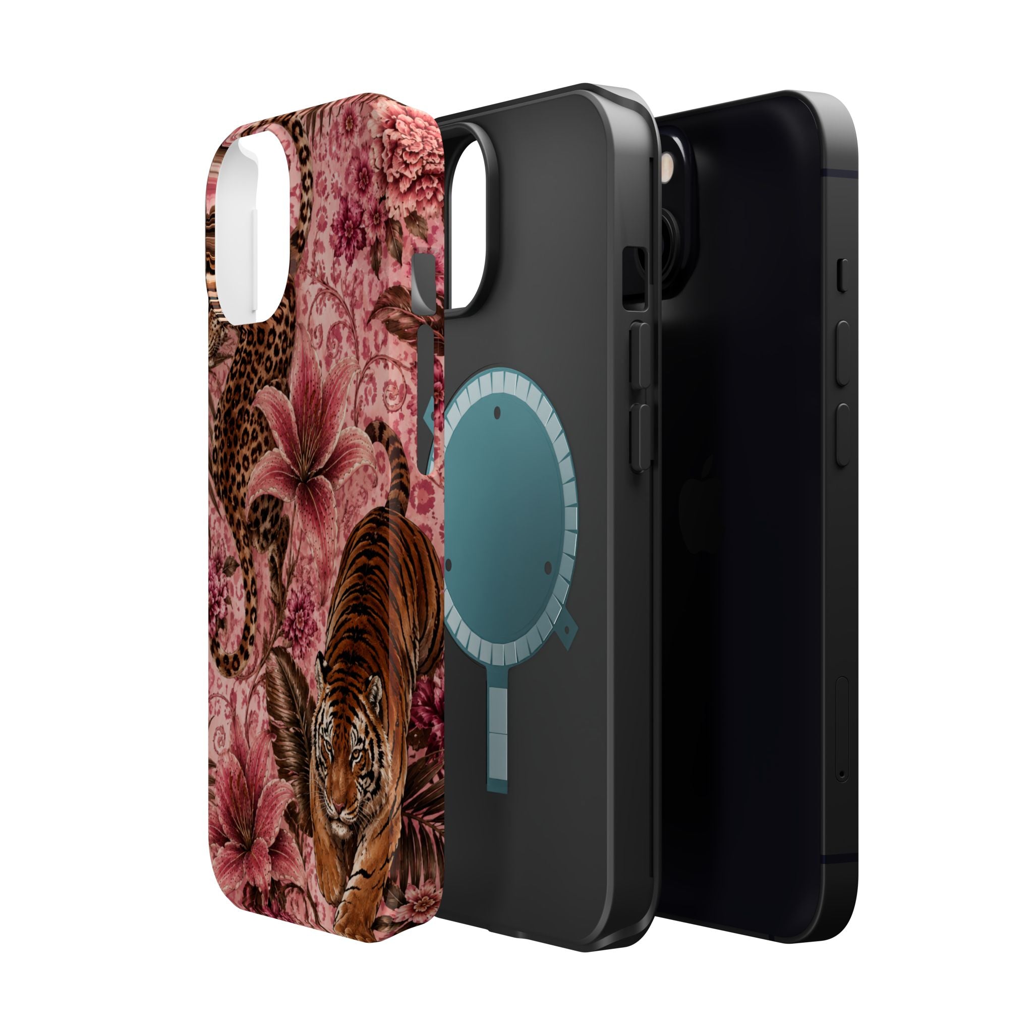 Floral Tiger Magnetic Phone Case — Impact-Resistant Stylish Protection