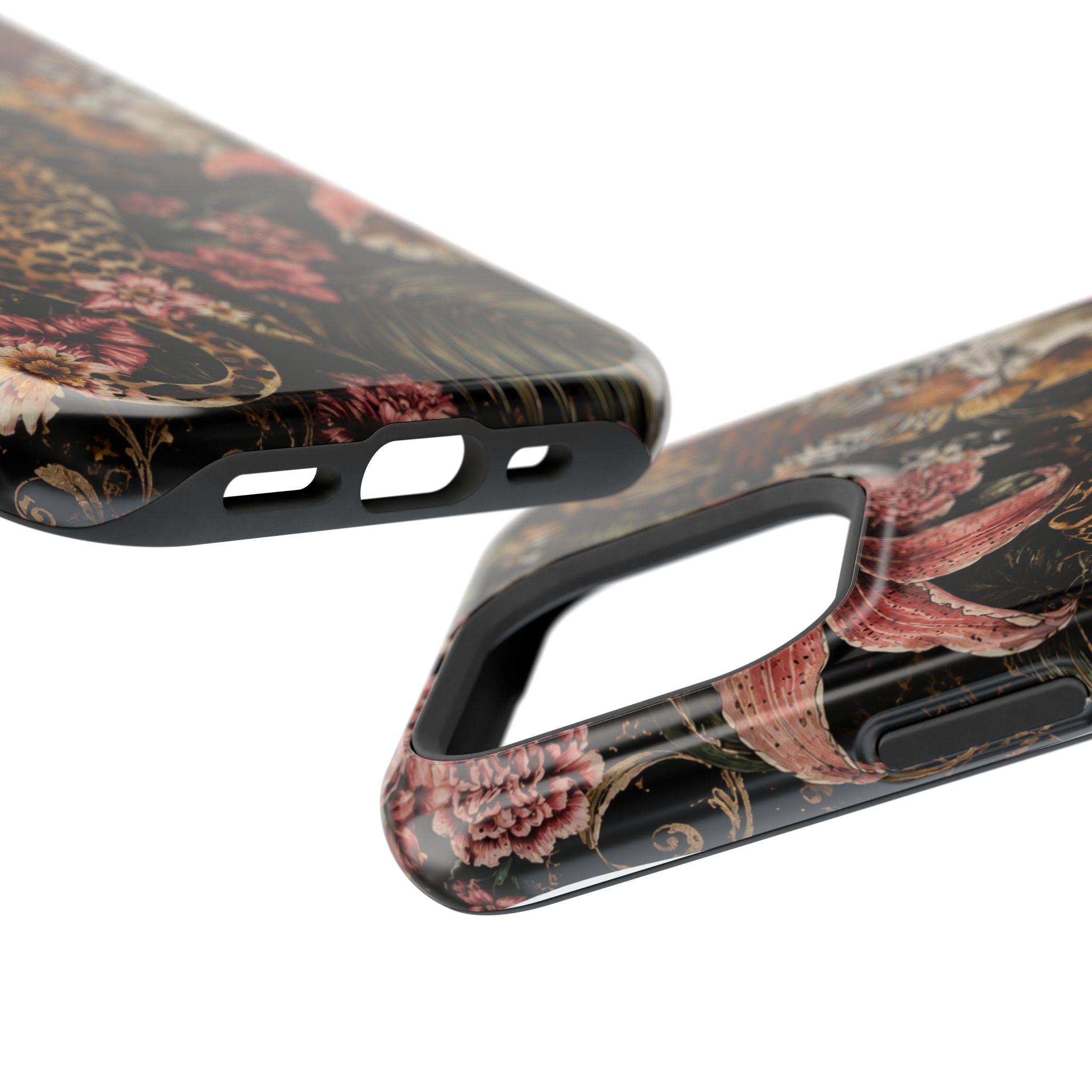 Magnetic Impact-Resistant Phone Case — Tropical Jungle Leopard & Tiger Floral Design