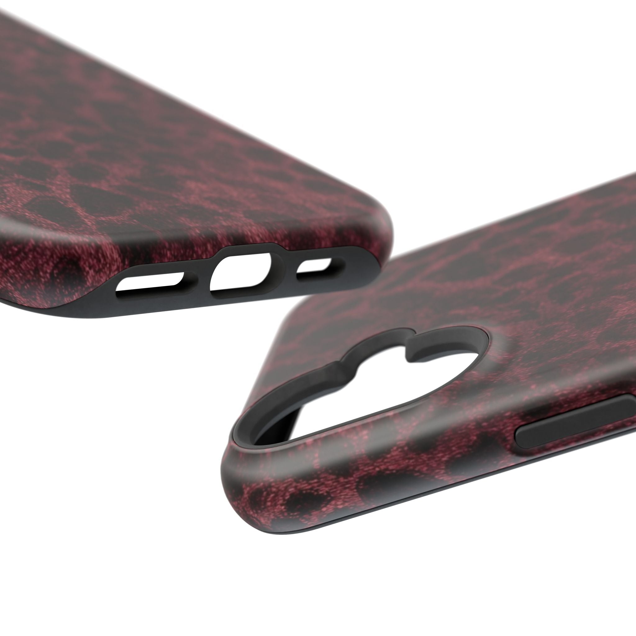 Burgundy Leopard Magnetic Phone Case | MagSafe Compatible Shockproof Protective Cover