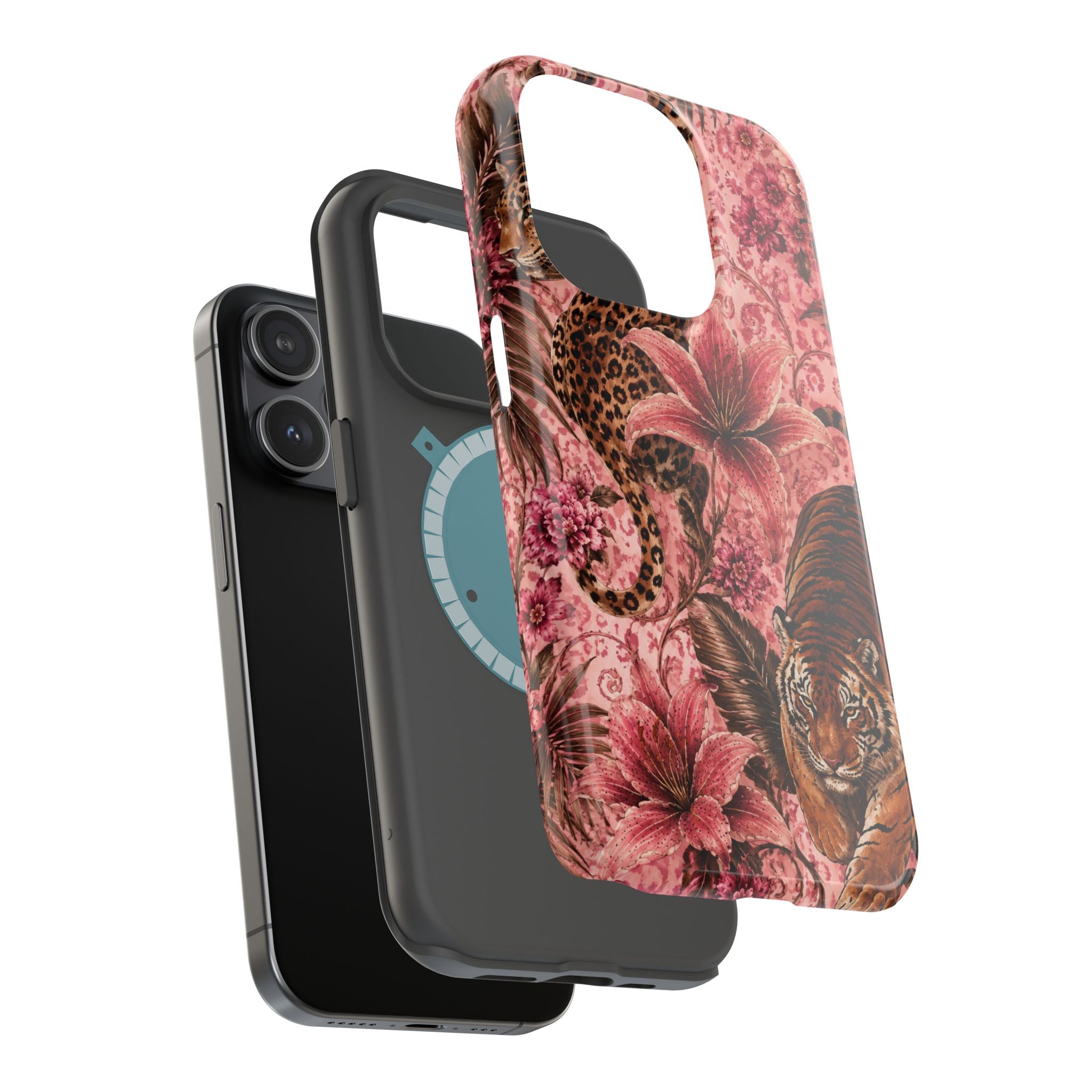 Floral Tiger Magnetic Phone Case — Impact-Resistant Stylish Protection