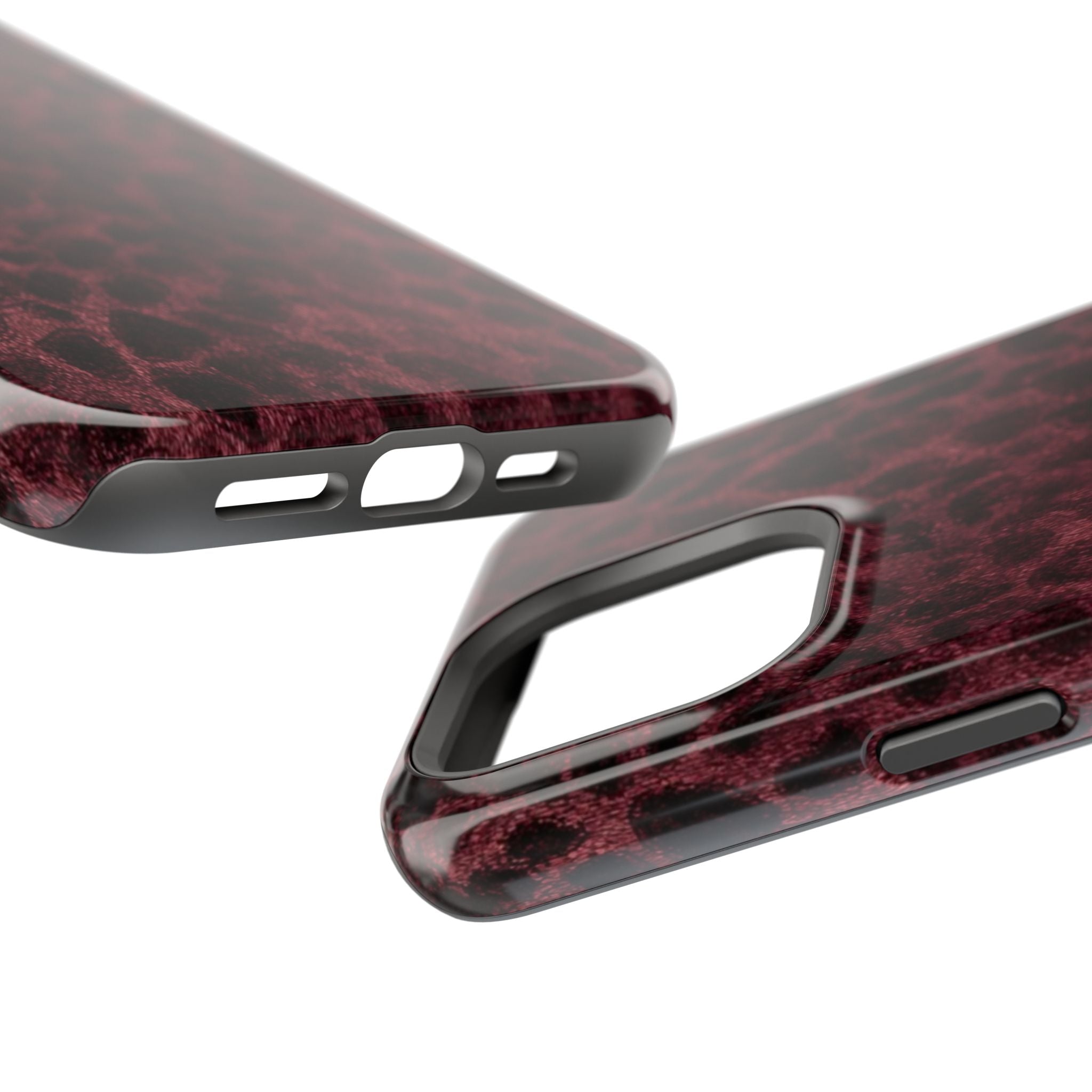 Burgundy Leopard Magnetic Phone Case | MagSafe Compatible Shockproof Protective Cover