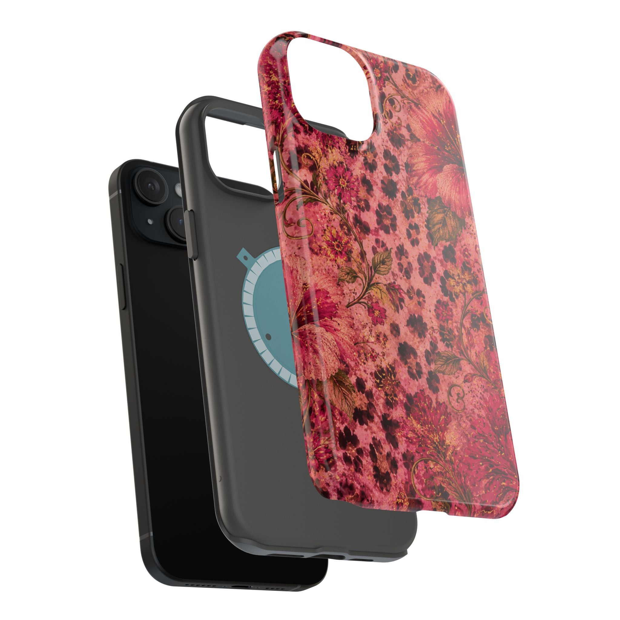 Floral Vintage Rose Magnetic Impact-Resistant Phone Case