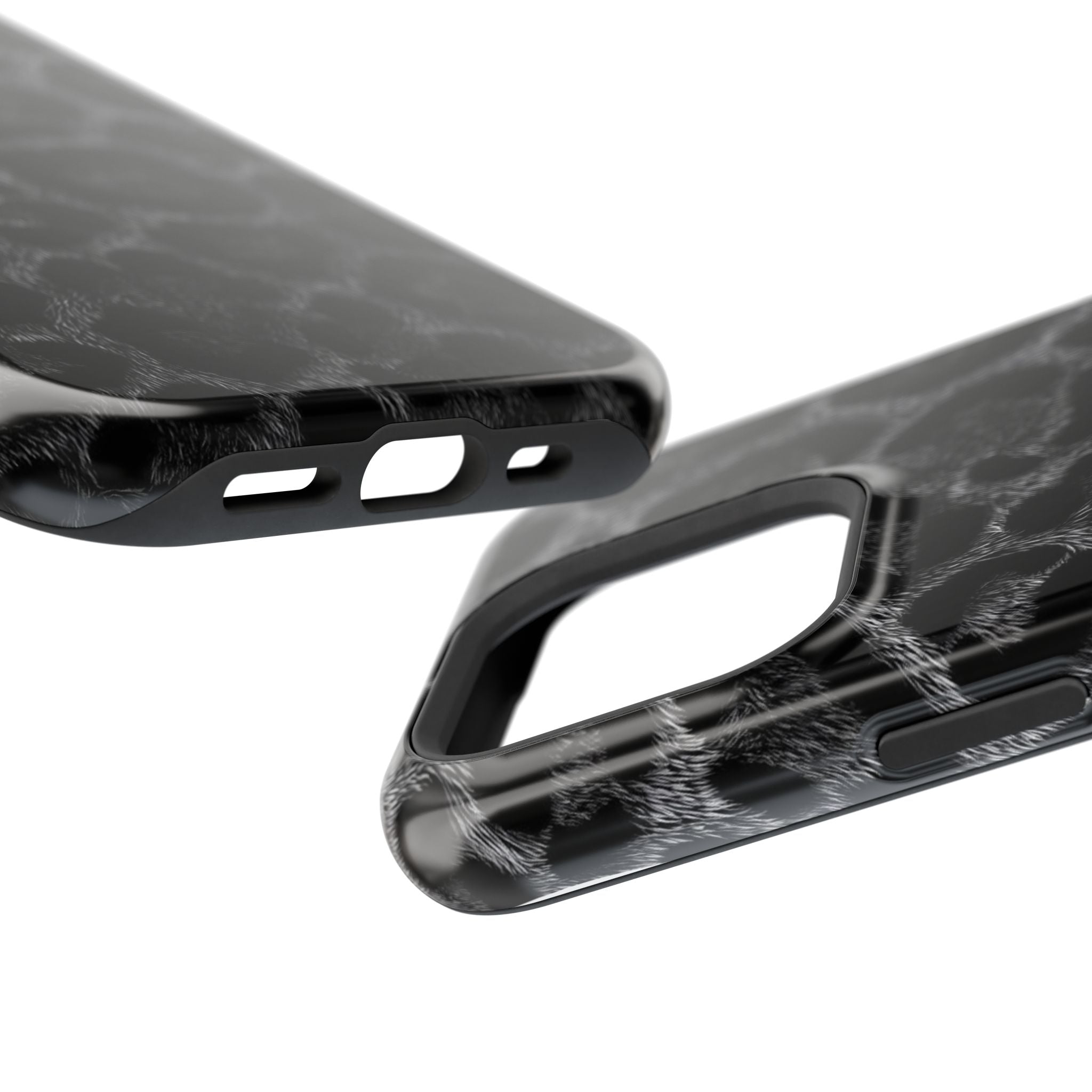 Black Leopard Print Magnetic Impact-Resistant Phone Case