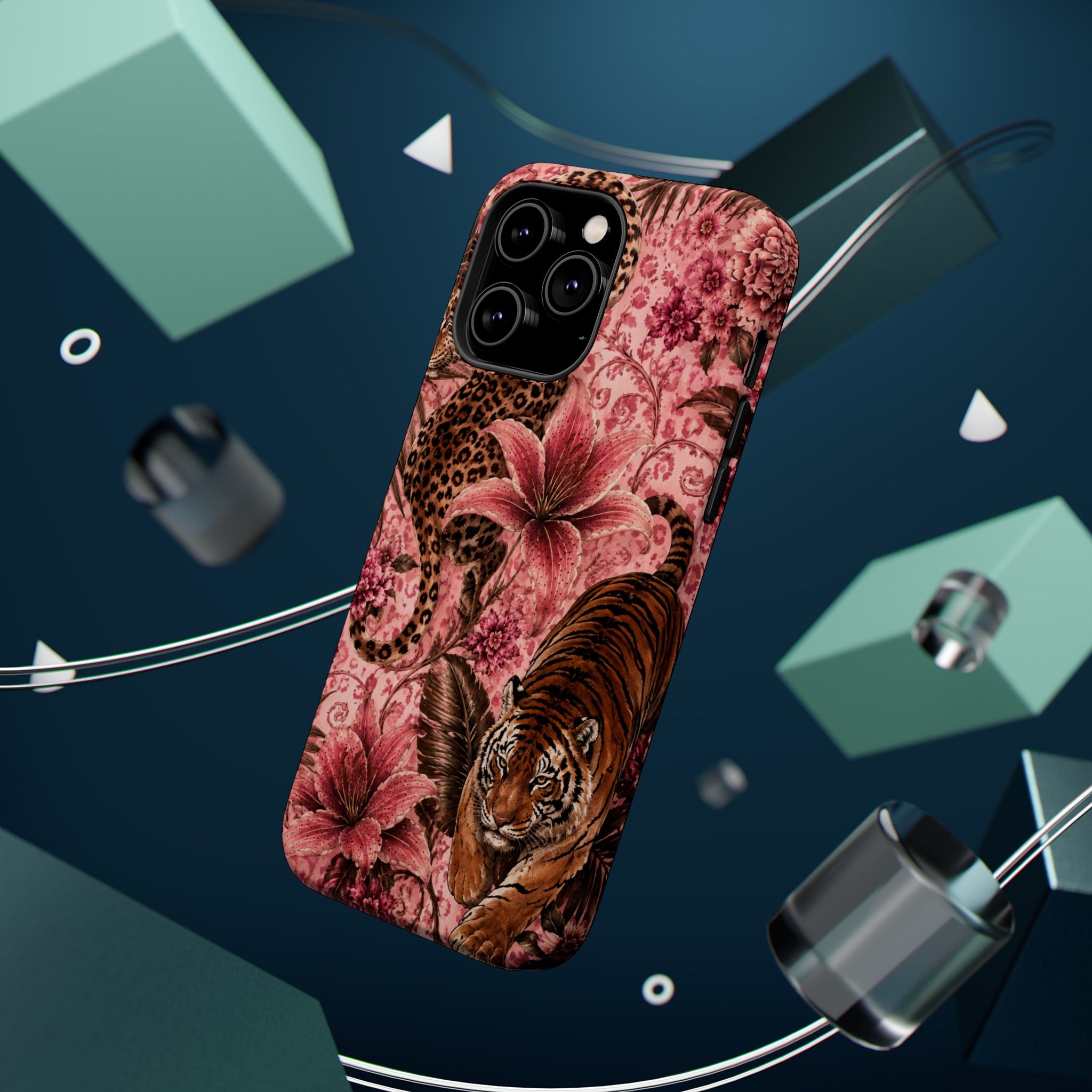 Floral Tiger Magnetic Phone Case — Impact-Resistant Stylish Protection