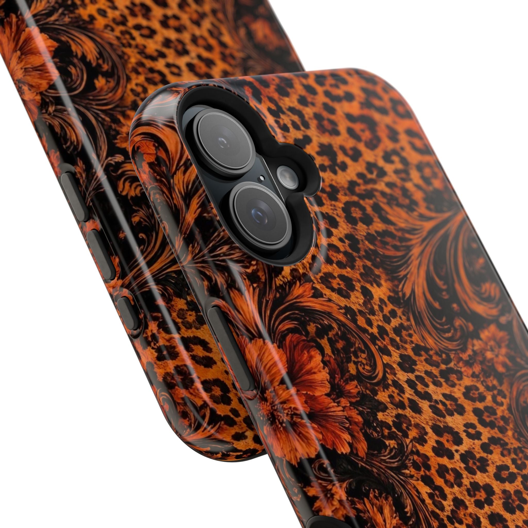 Leopard Baroque Magnetic Phone Case | MagSafe Compatible Shockproof Protective Cover
