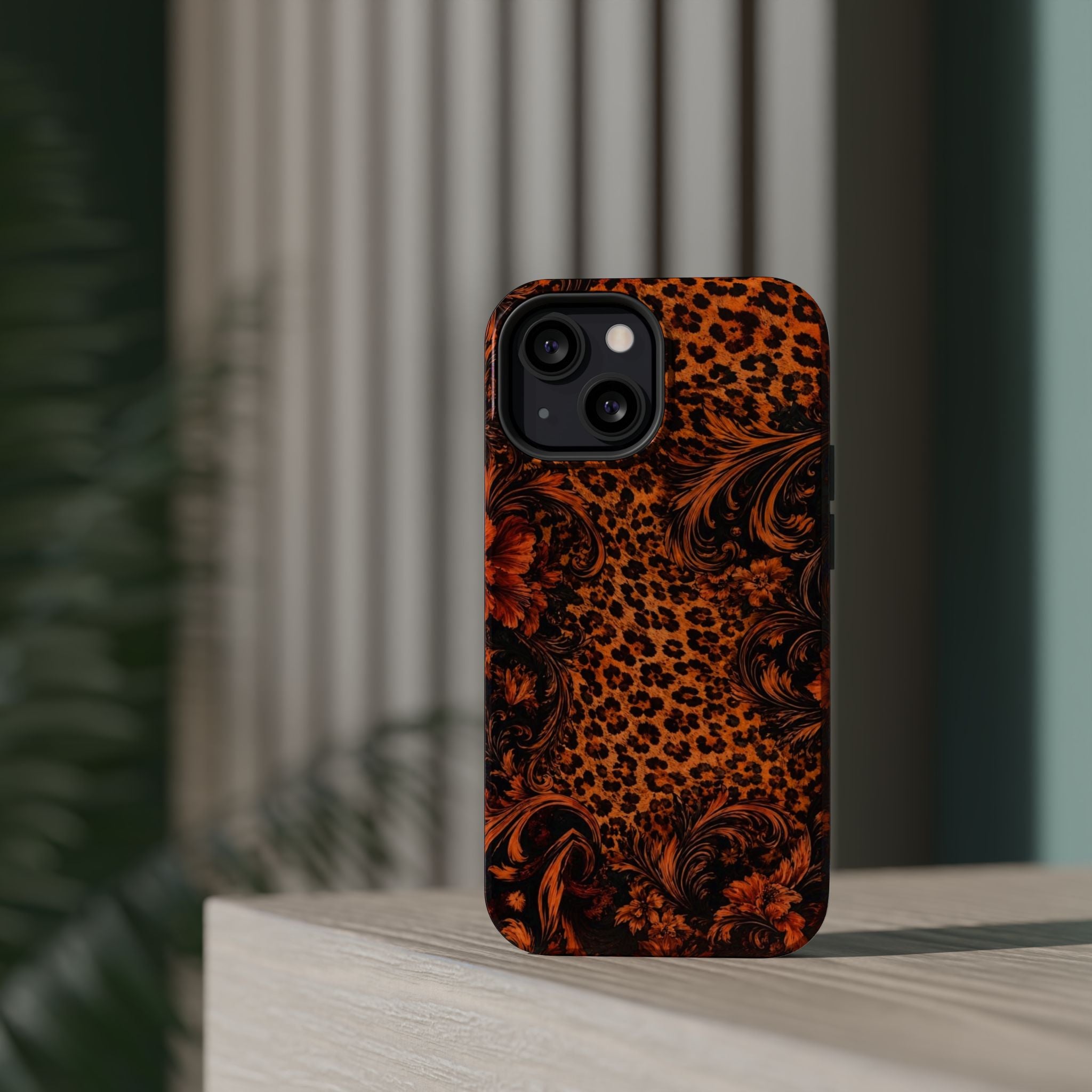 Leopard Baroque Magnetic Phone Case | MagSafe Compatible Shockproof Protective Cover