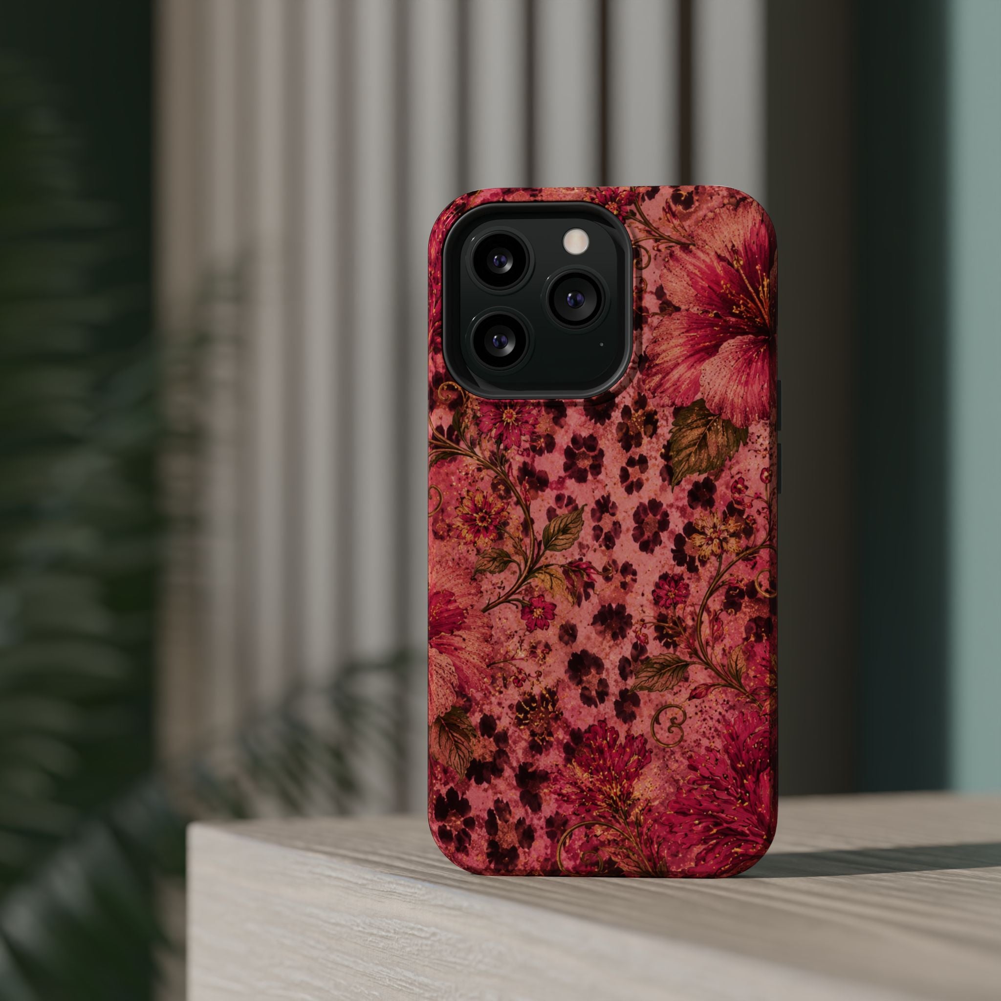 Floral Vintage Rose Magnetic Impact-Resistant Phone Case