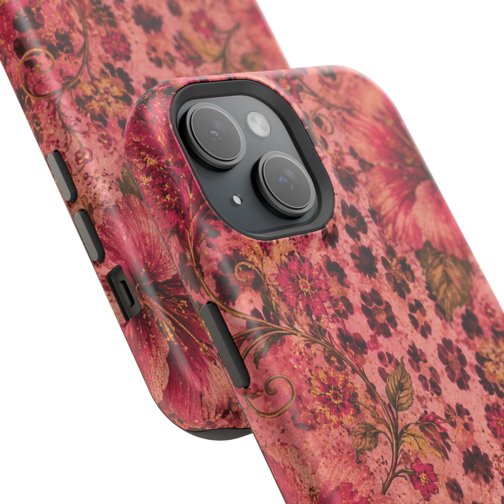 Floral Vintage Rose Magnetic Impact-Resistant Phone Case