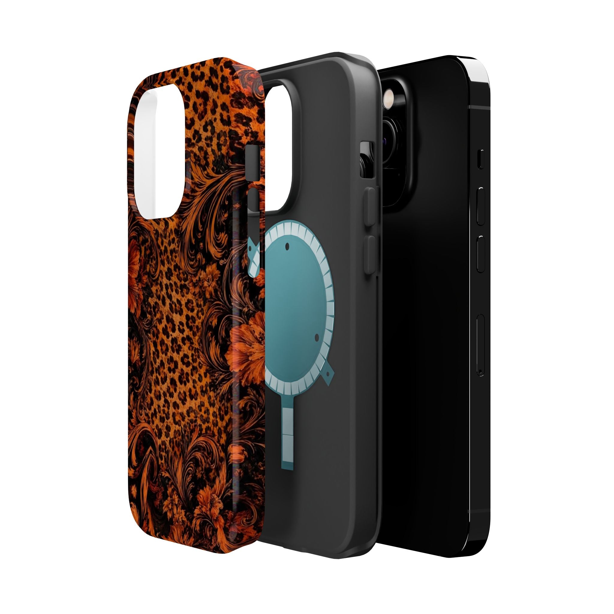 Leopard Baroque Magnetic Phone Case | MagSafe Compatible Shockproof Protective Cover