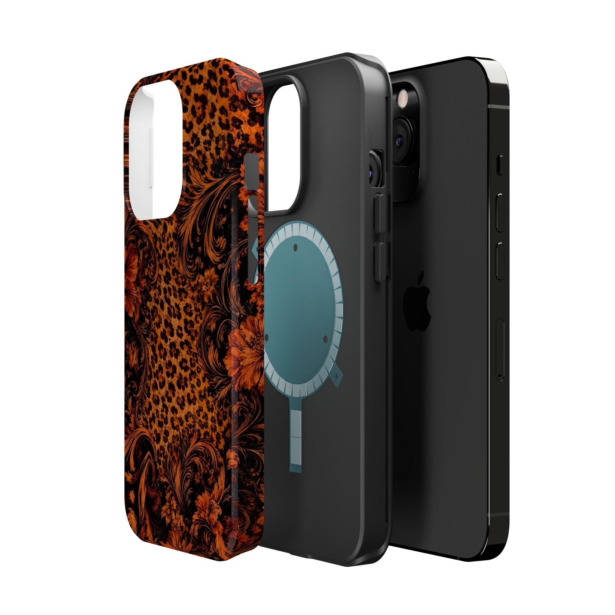 Leopard Baroque Magnetic Phone Case | MagSafe Compatible Shockproof Protective Cover