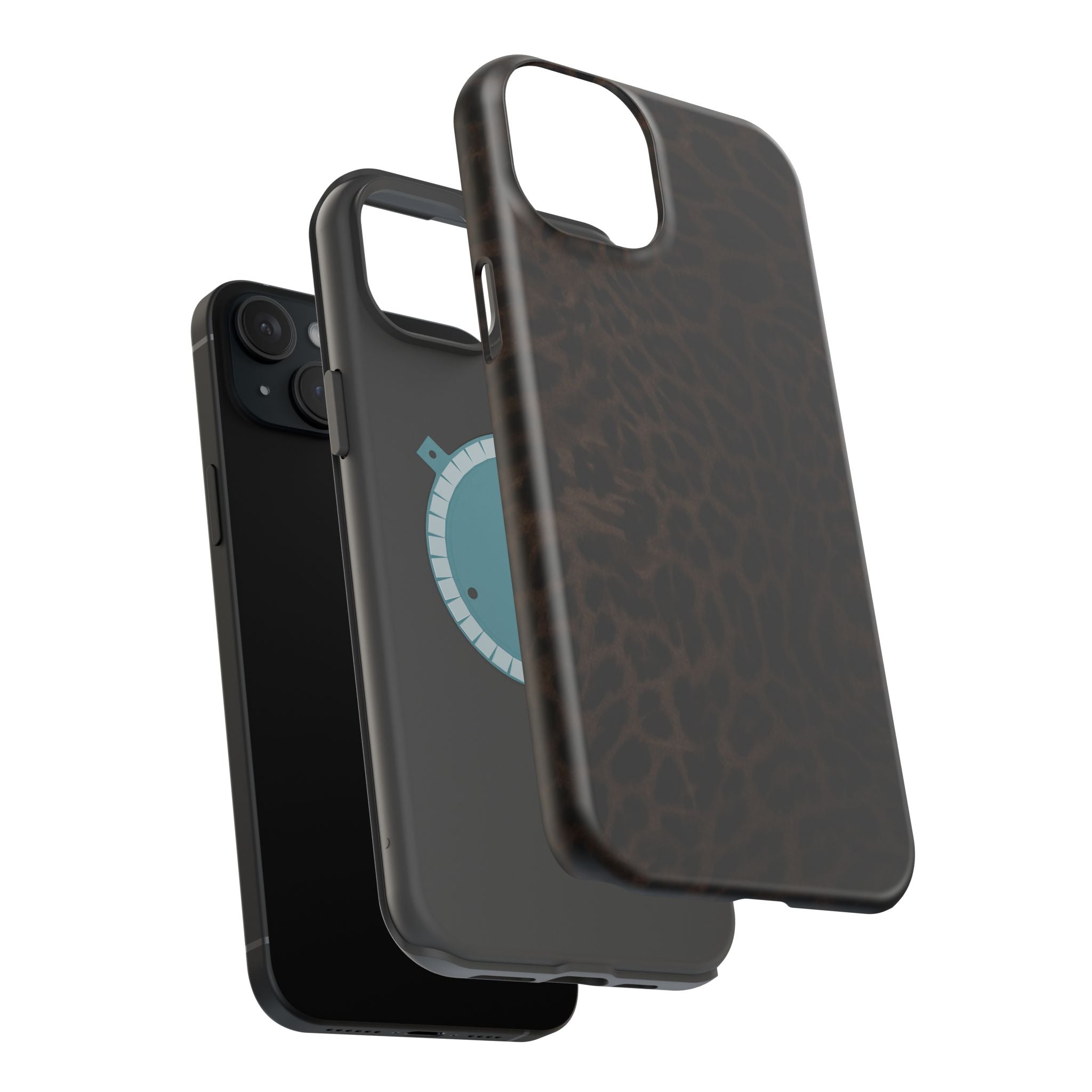 Brown Leopard Print MagSafe Phone Case | Shockproof Magnetic Protective Cover for iPhone