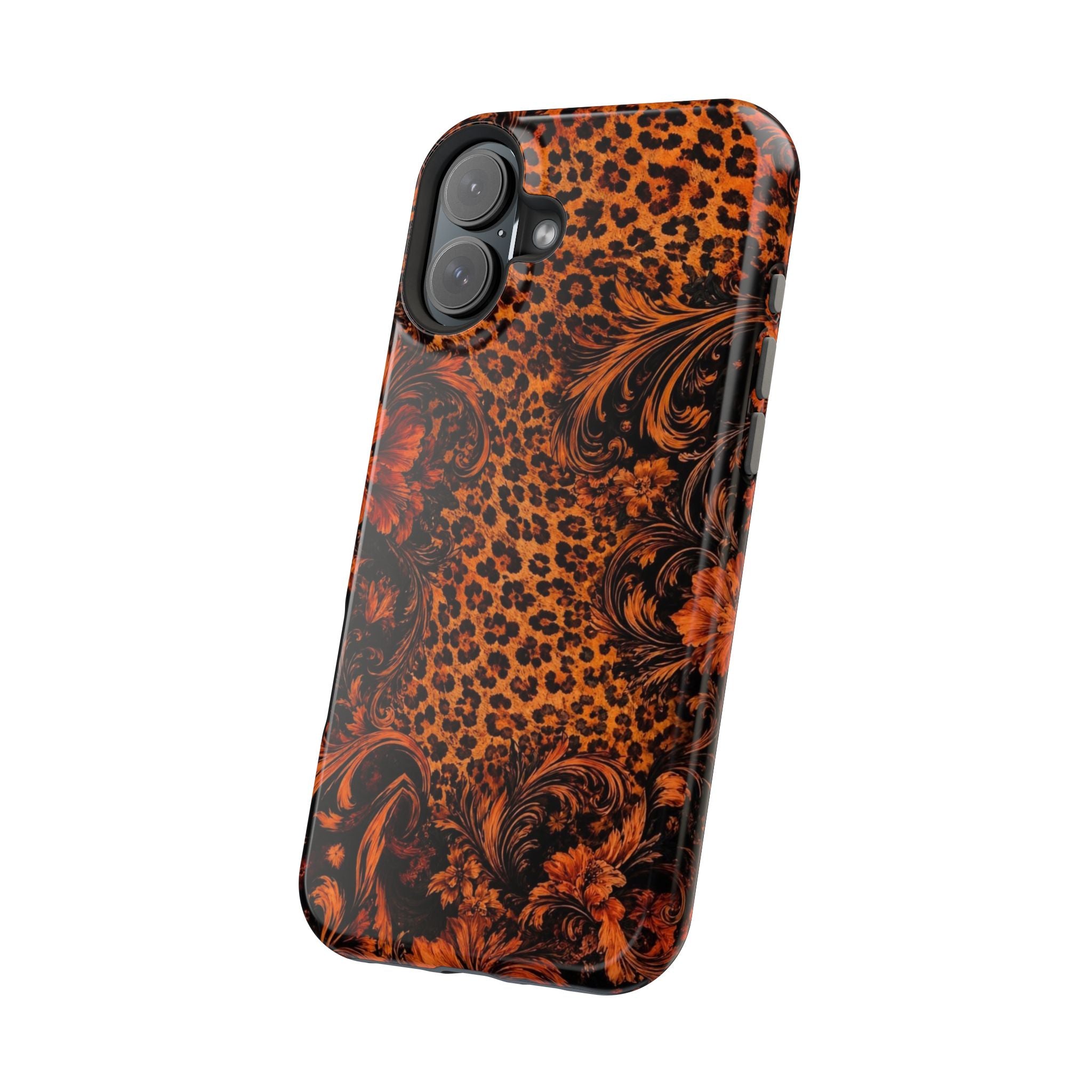 Leopard Baroque Magnetic Phone Case | MagSafe Compatible Shockproof Protective Cover