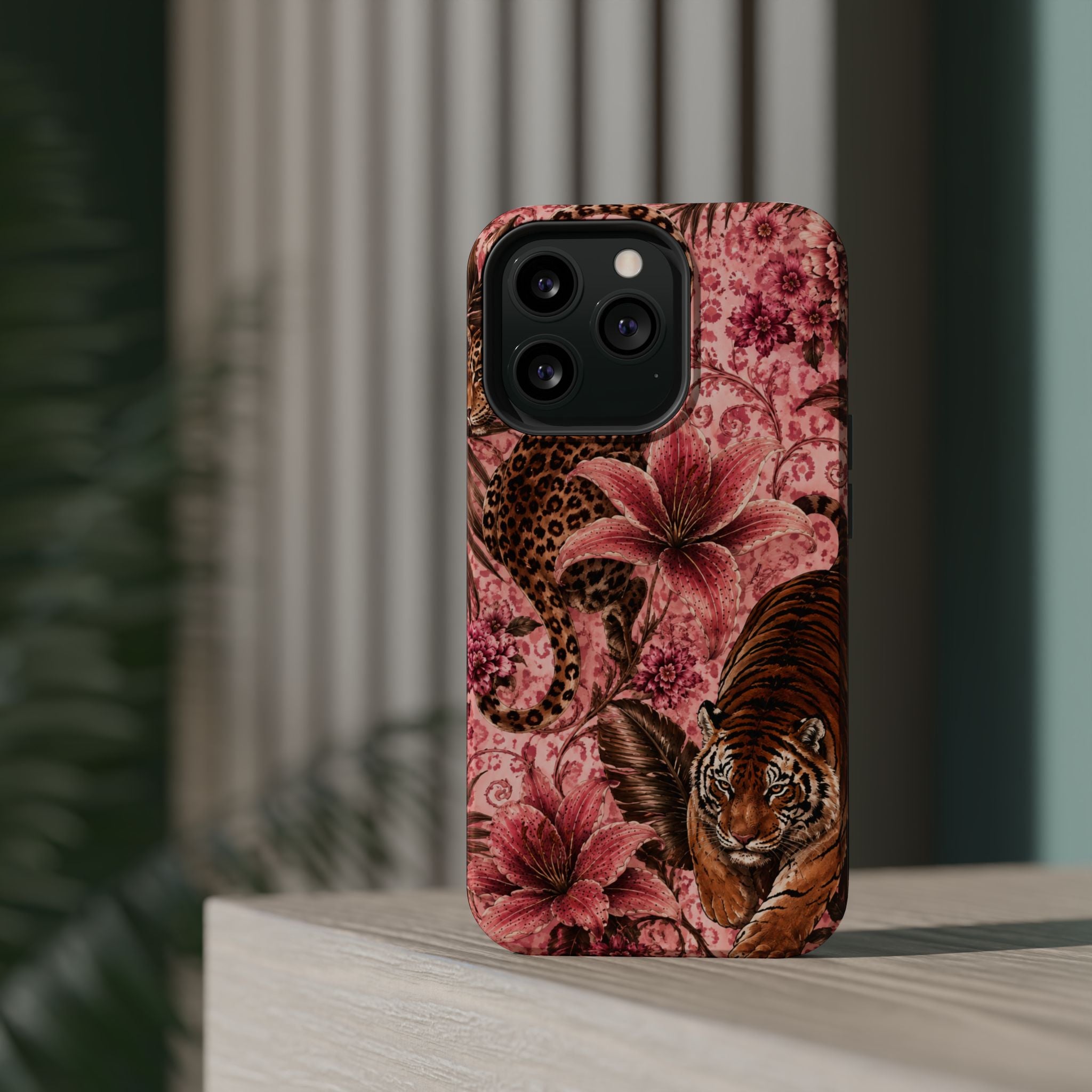 Floral Tiger Magnetic Phone Case — Impact-Resistant Stylish Protection
