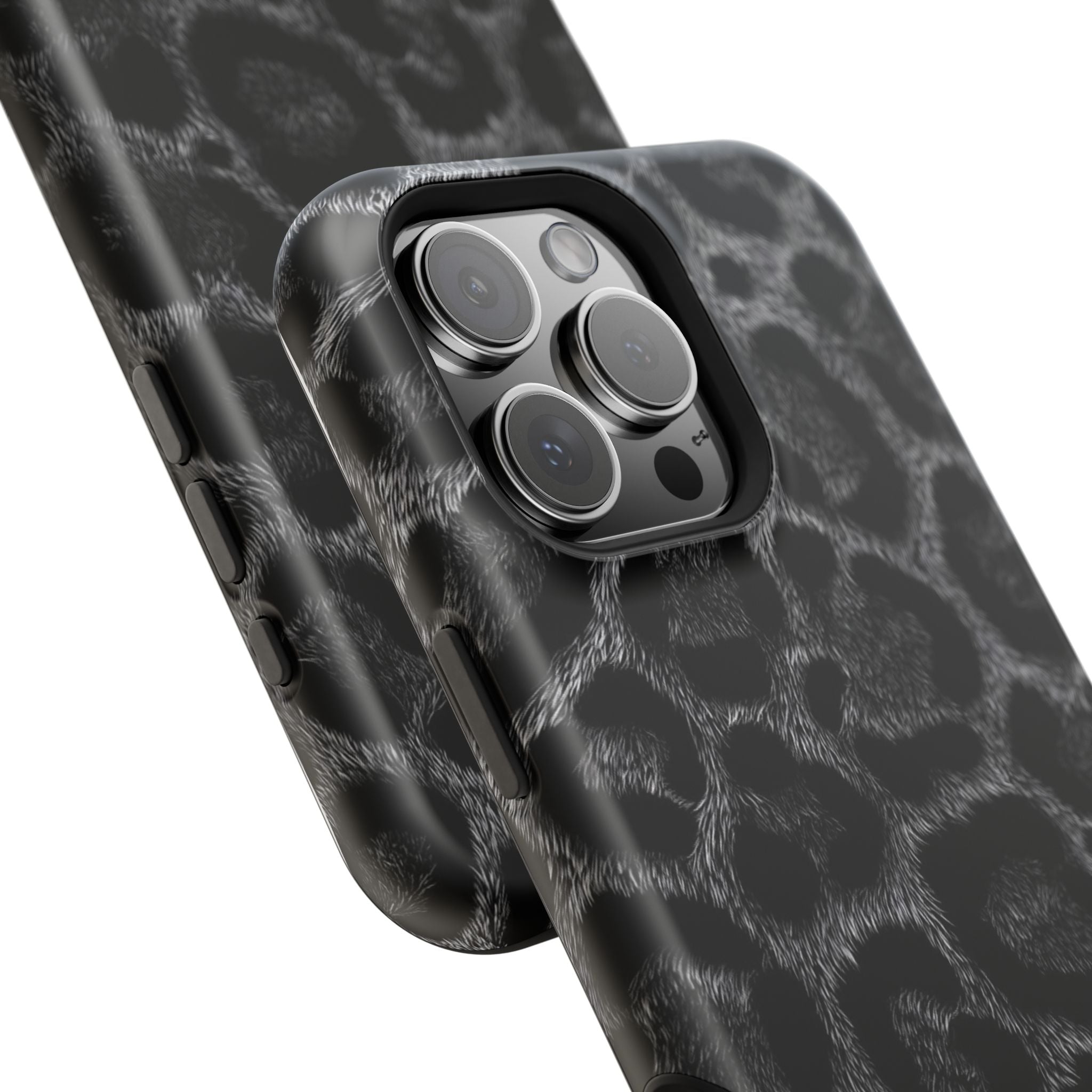 Black Leopard Print Magnetic Impact-Resistant Phone Case