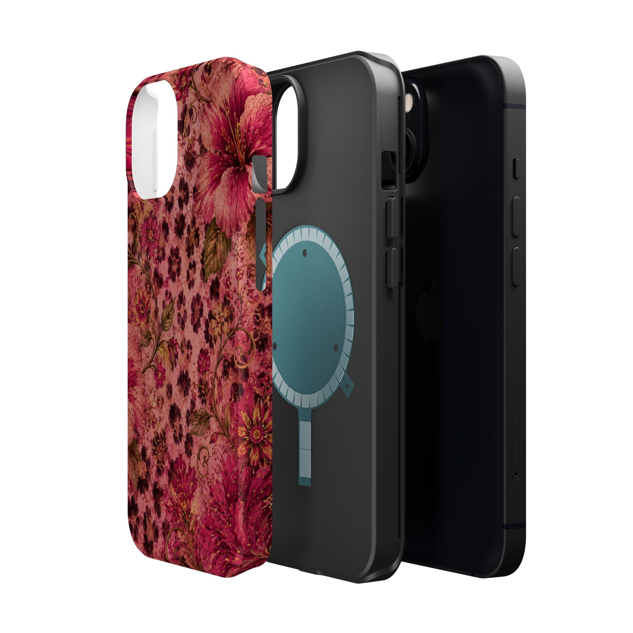 Floral Vintage Rose Magnetic Impact-Resistant Phone Case