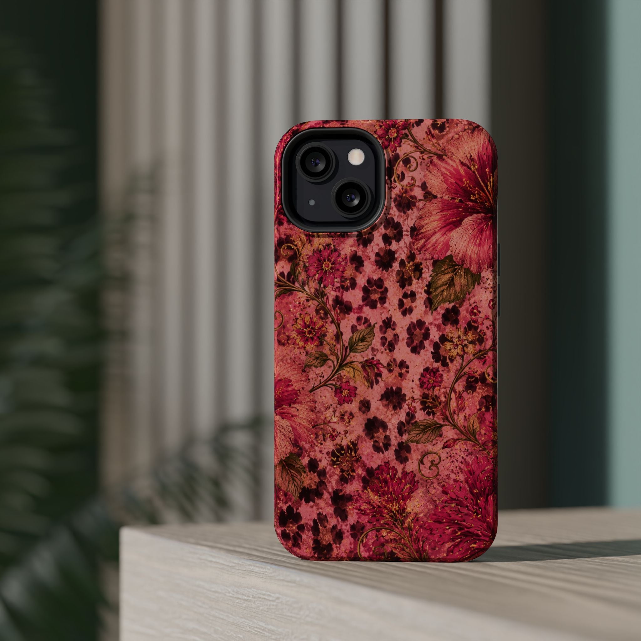 Floral Vintage Rose Magnetic Impact-Resistant Phone Case