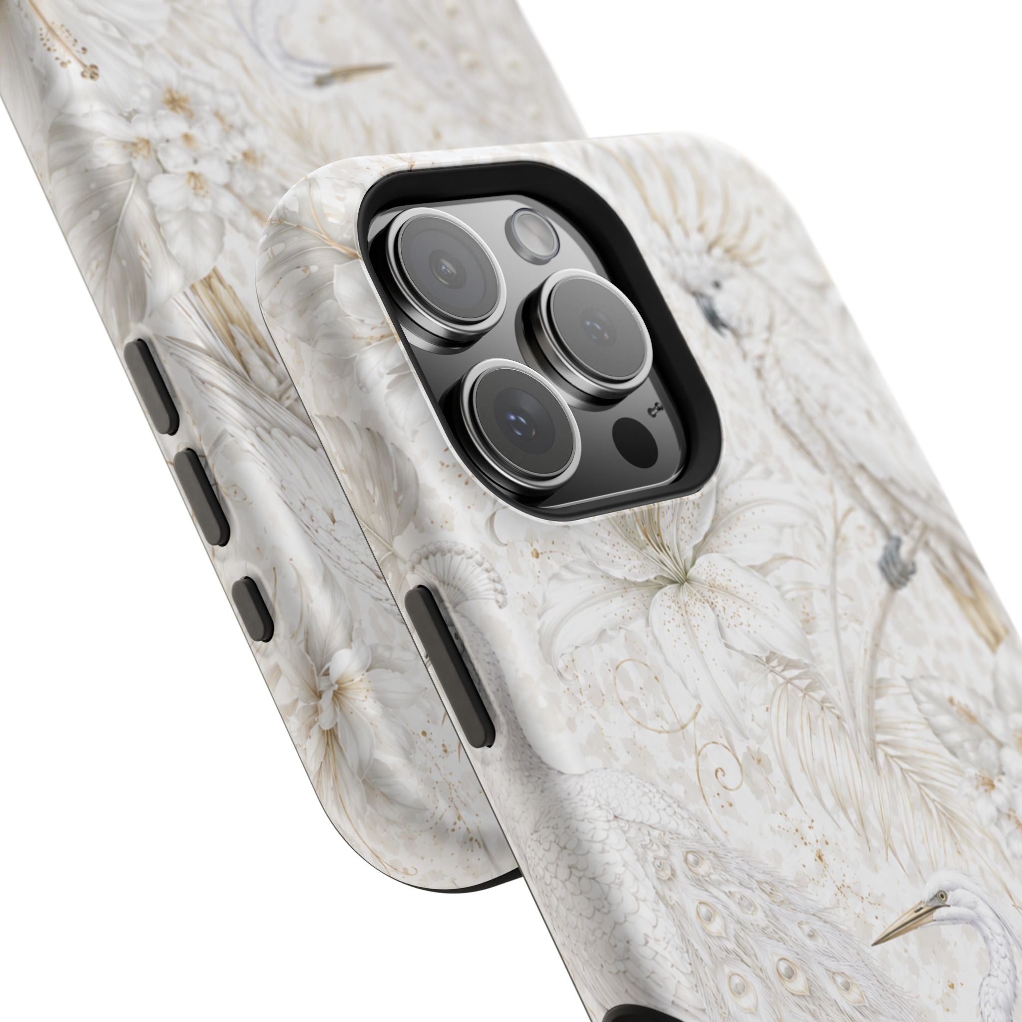 Elegant White Heron Magnetic Impact-Resistant Phone Case | MagSafe Compatible Shockproof Cover