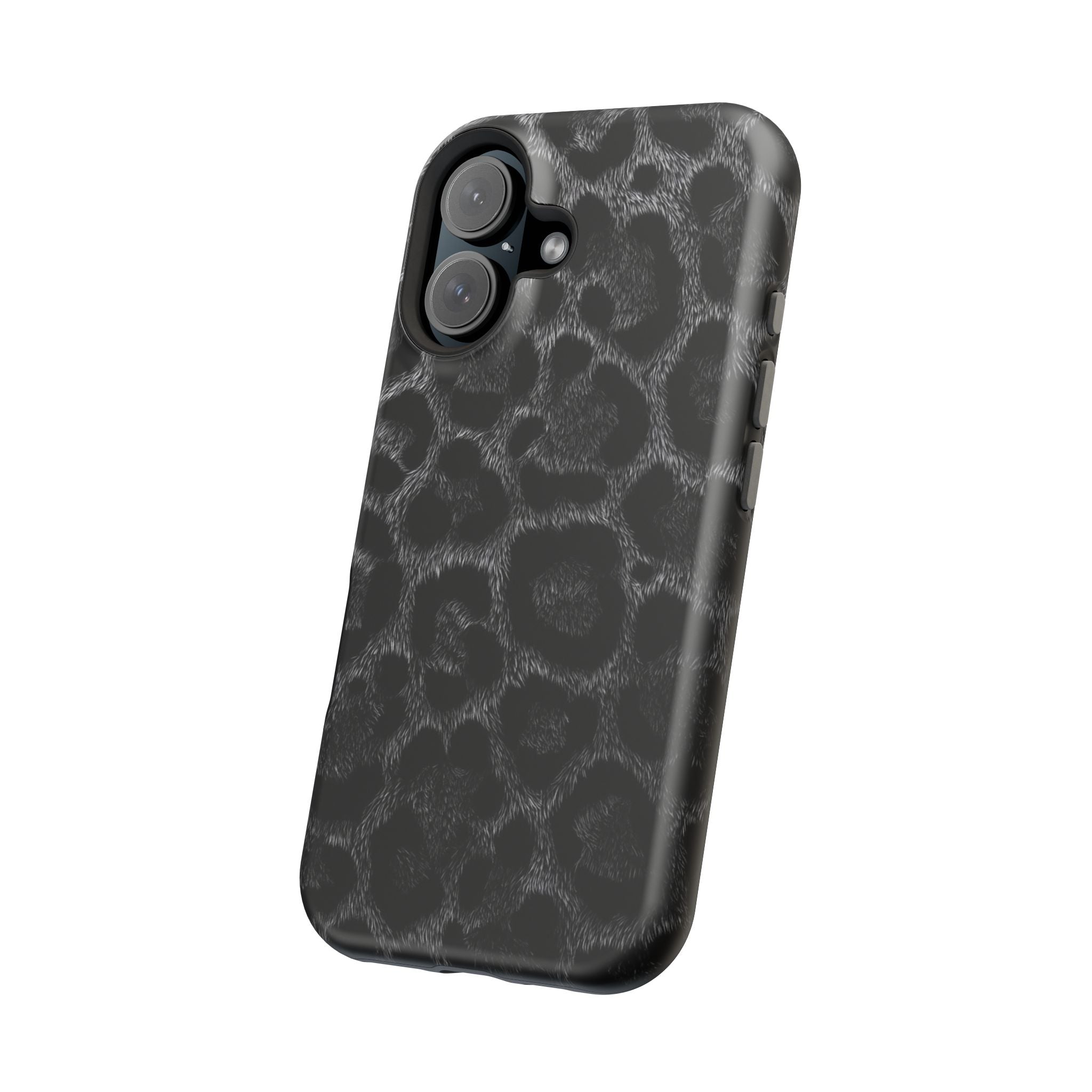 Black Leopard Print Magnetic Impact-Resistant Phone Case