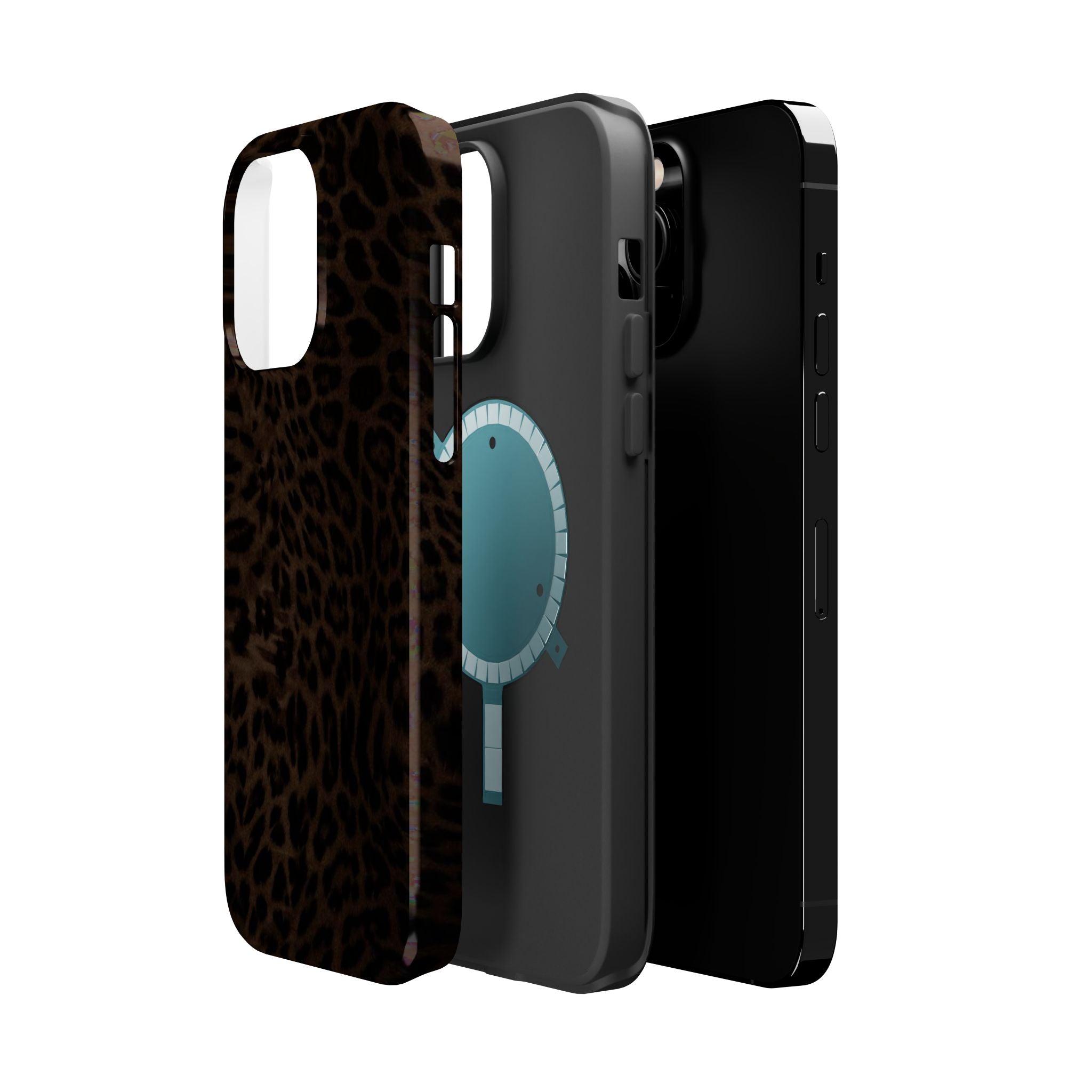 Leopard Print Magnetic Impact Phone Case — Shockproof Magnetic iPhone Cover