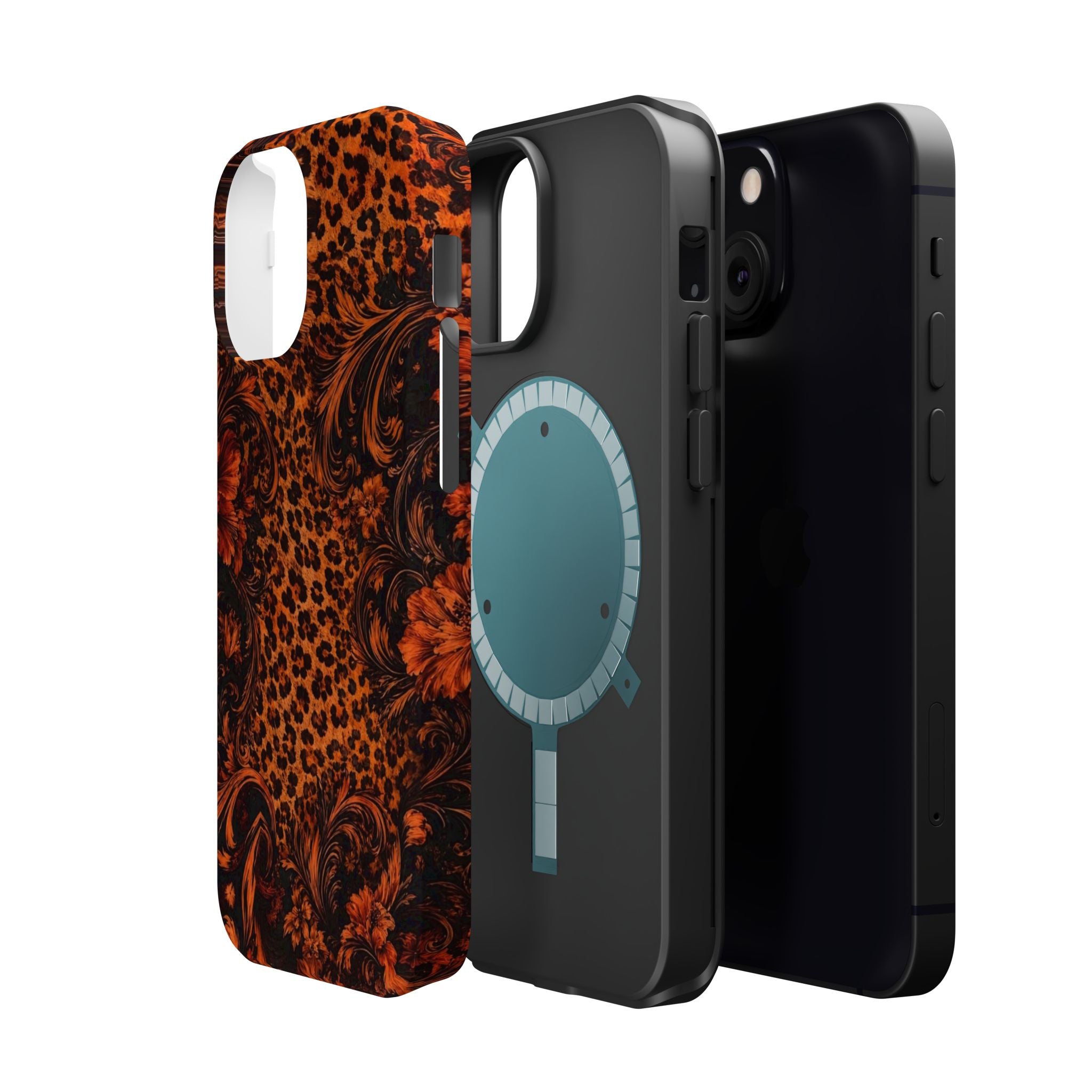 Leopard Baroque Magnetic Phone Case | MagSafe Compatible Shockproof Protective Cover