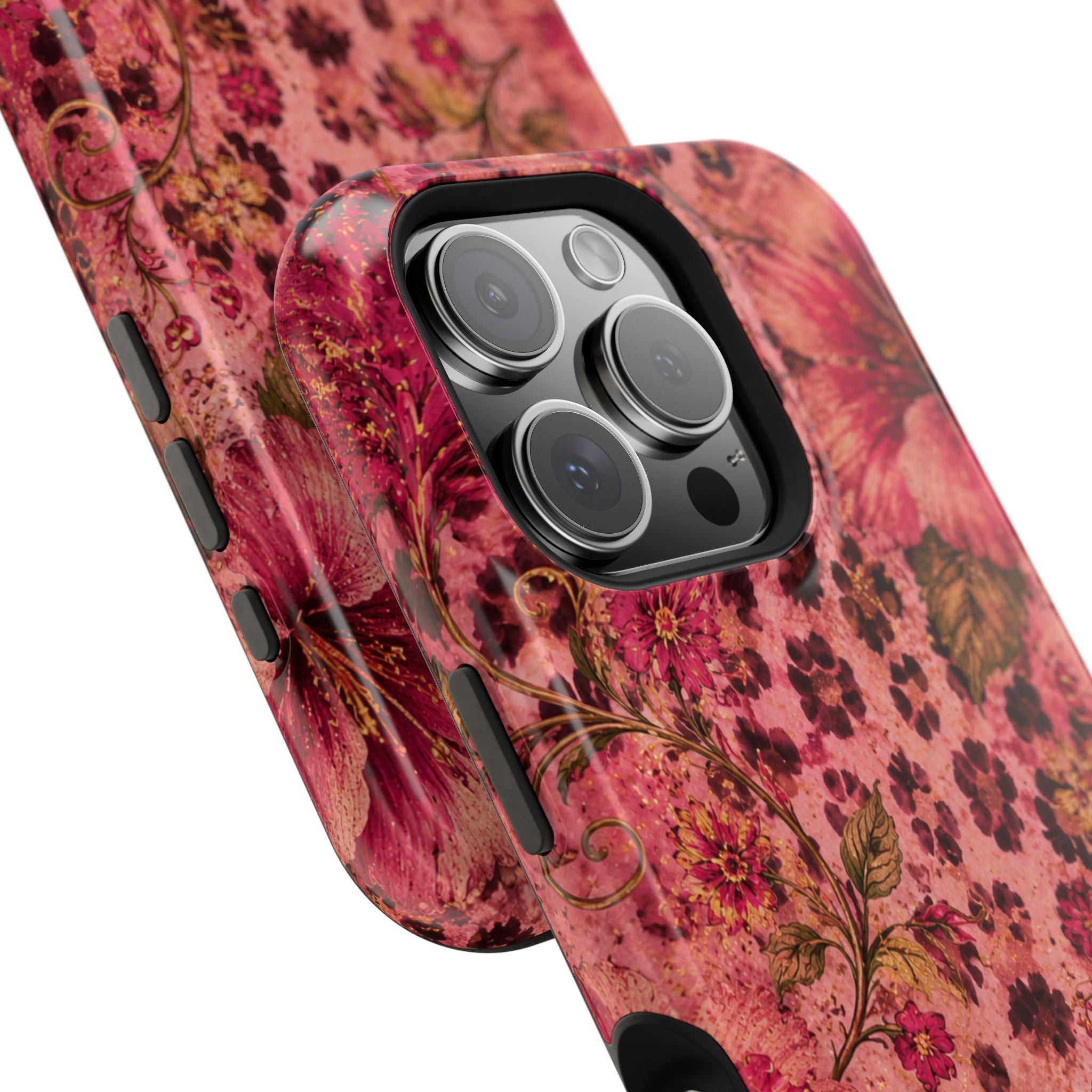 Floral Vintage Rose Magnetic Impact-Resistant Phone Case