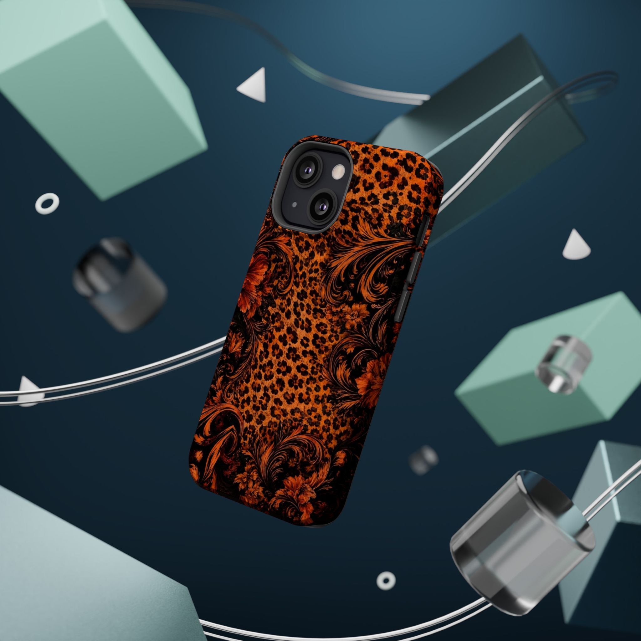 Leopard Baroque Magnetic Phone Case | MagSafe Compatible Shockproof Protective Cover