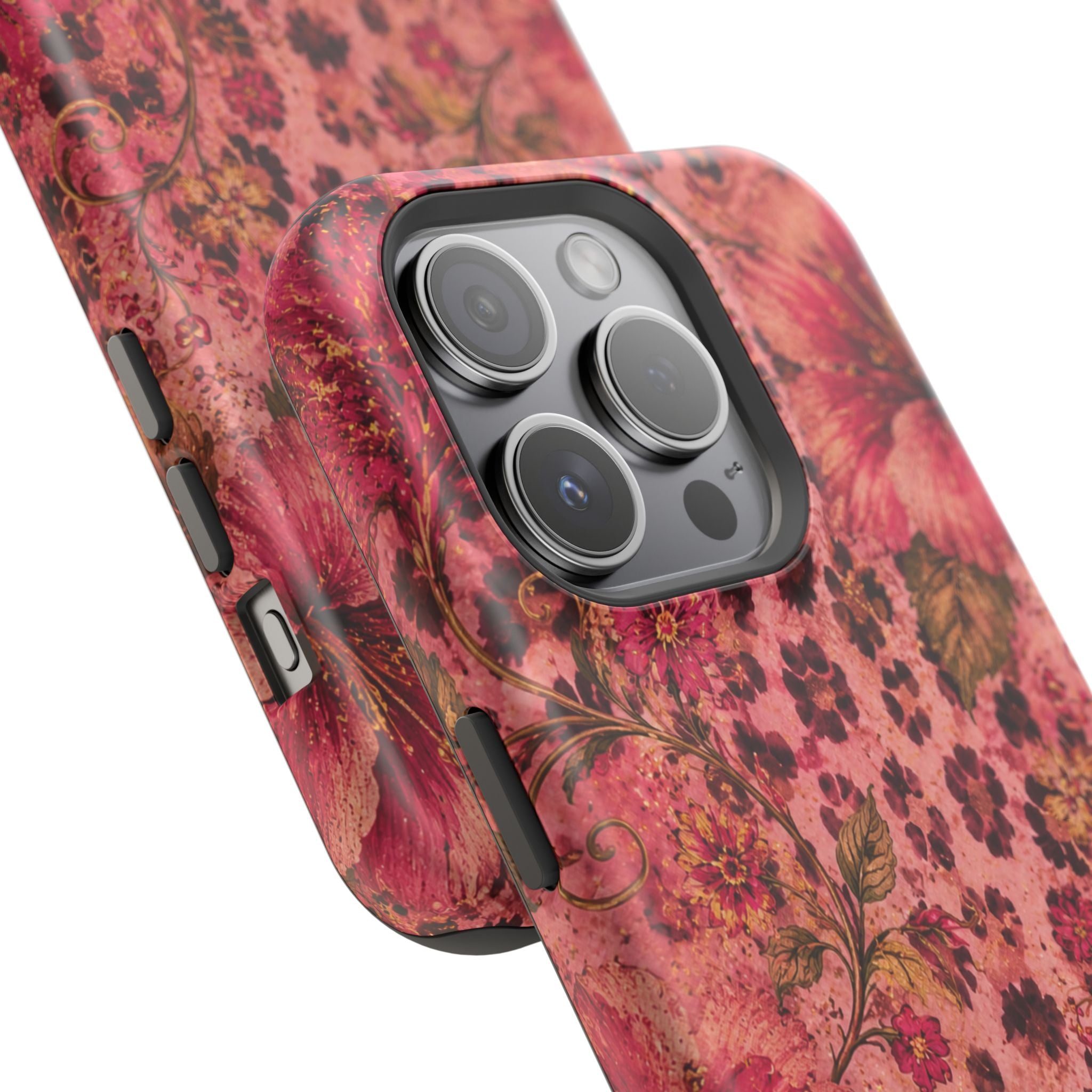 Floral Vintage Rose Magnetic Impact-Resistant Phone Case