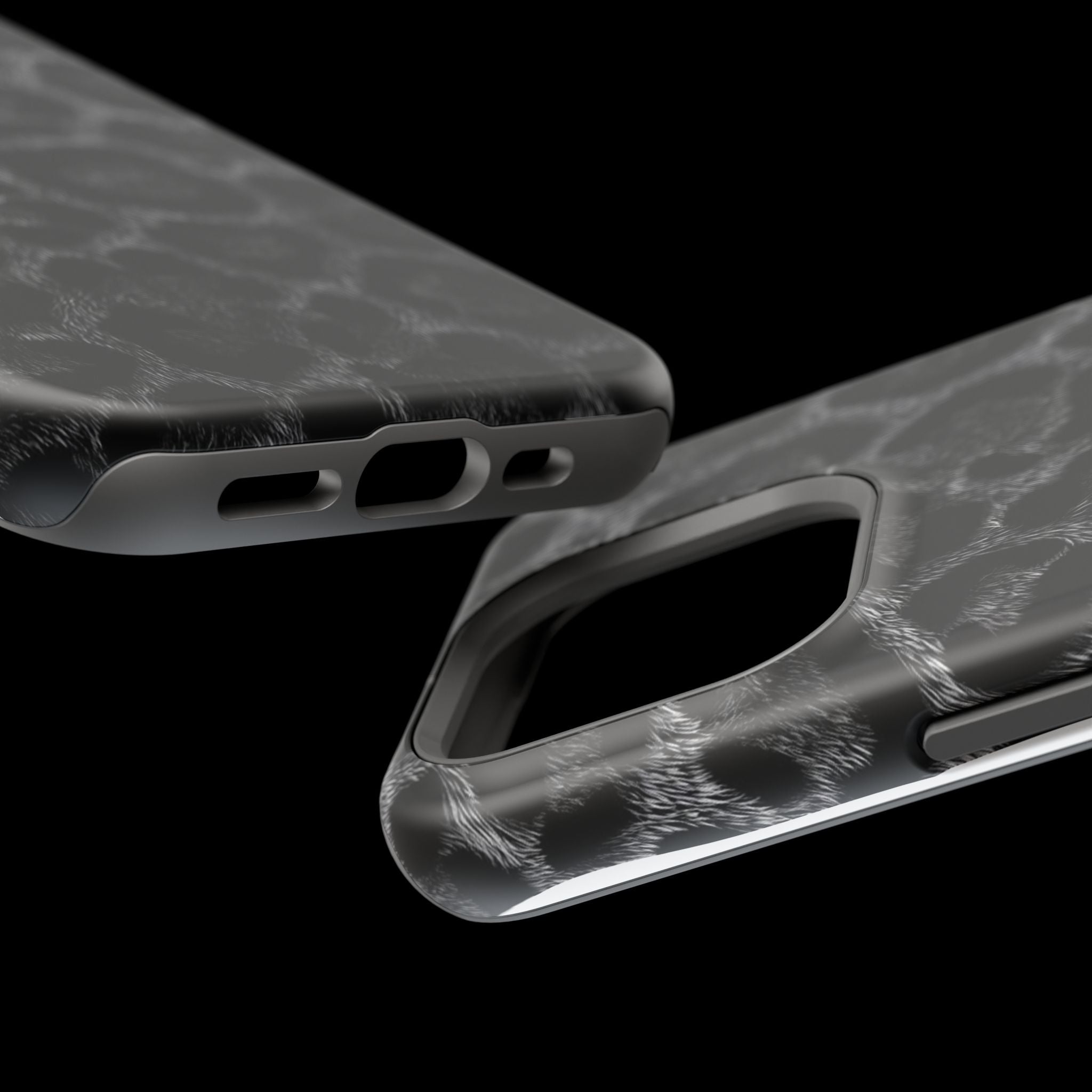 Black Leopard Print Magnetic Impact-Resistant Phone Case