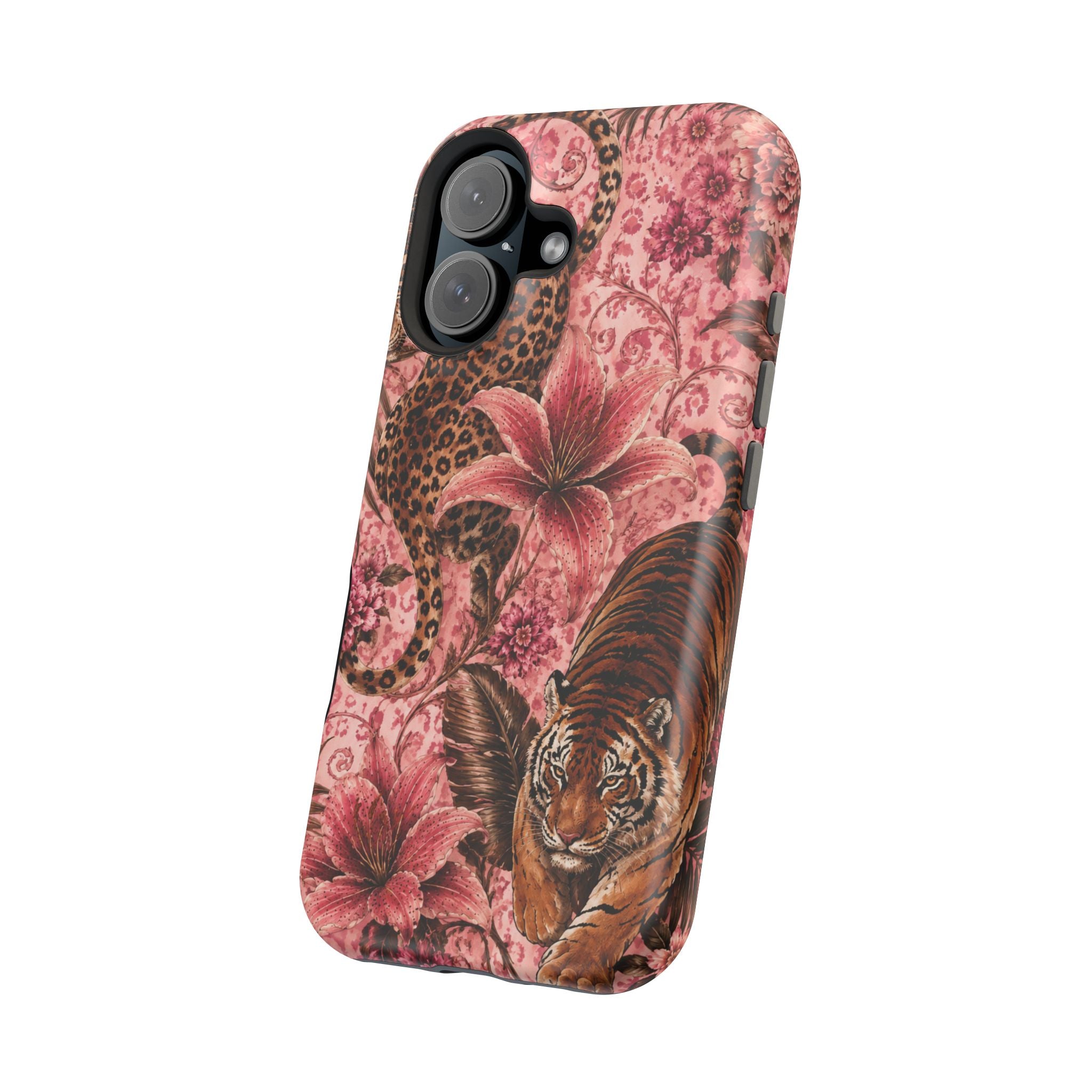 Floral Tiger Magnetic Phone Case — Impact-Resistant Stylish Protection