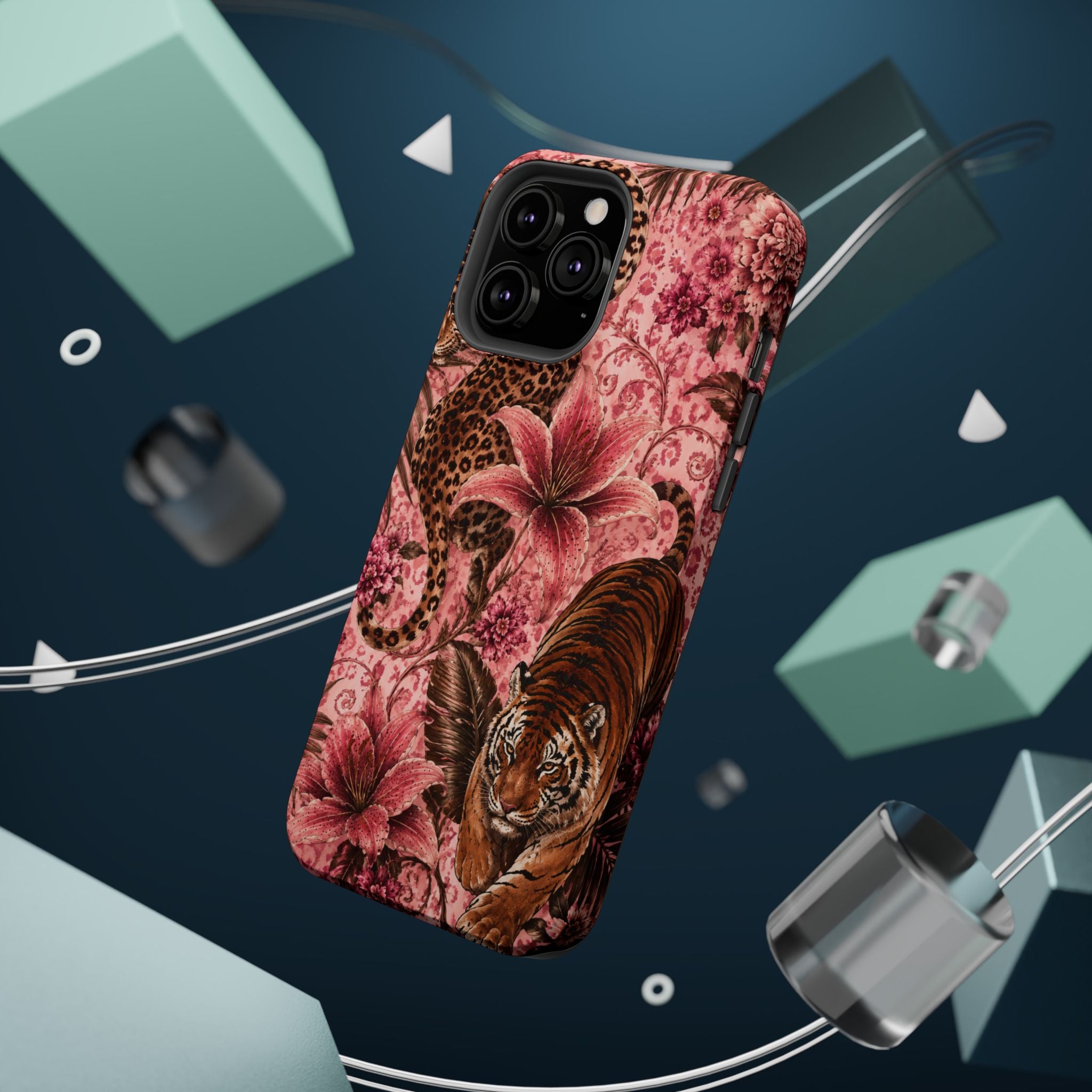 Floral Tiger Magnetic Phone Case — Impact-Resistant Stylish Protection