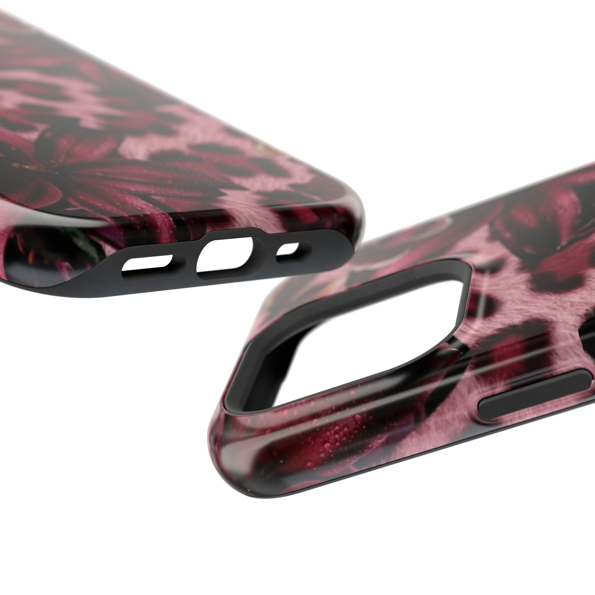 Midnight Bloom Leopard Magnetic Phone Case | MagSafe Compatible Shockproof Protective Cover