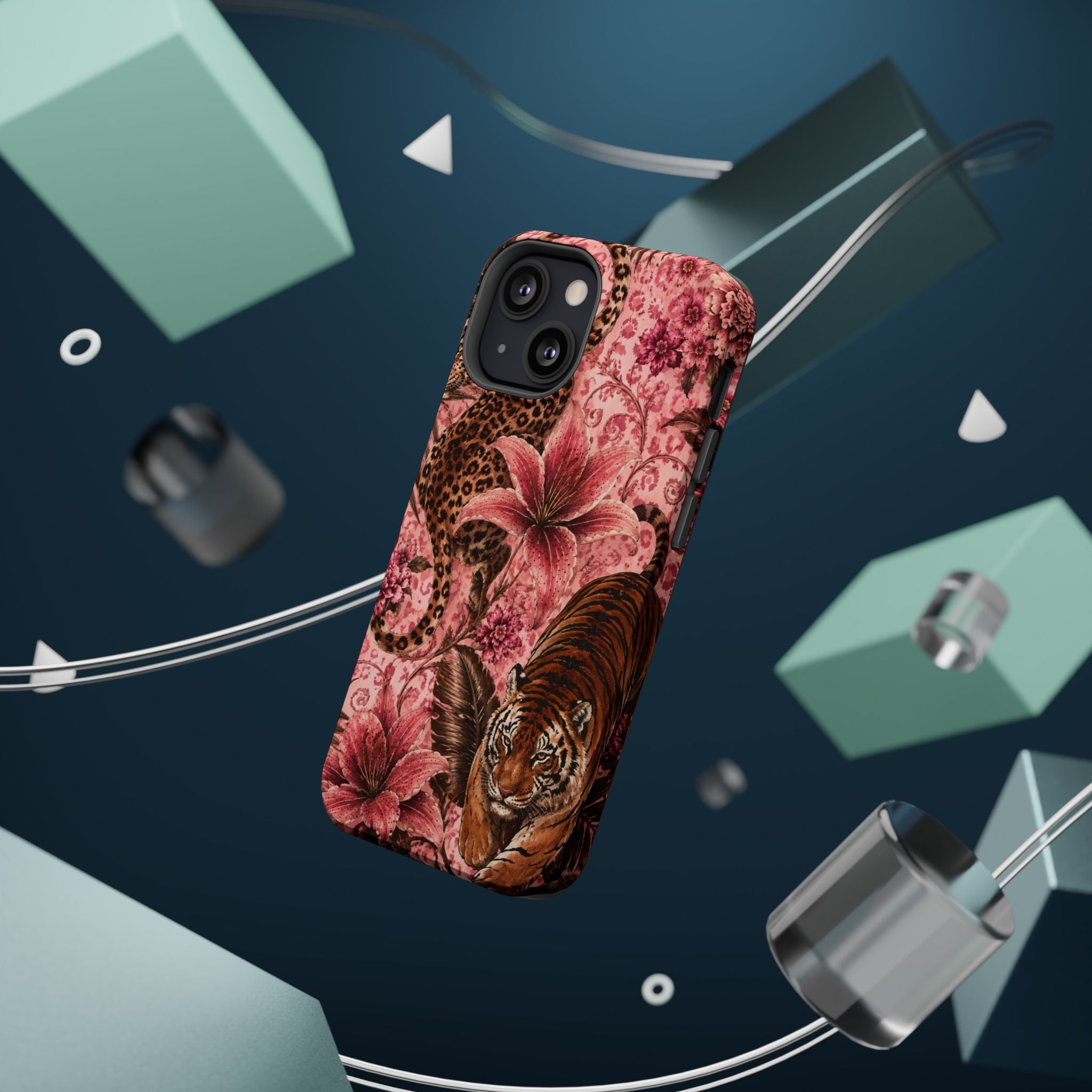 Floral Tiger Magnetic Phone Case — Impact-Resistant Stylish Protection